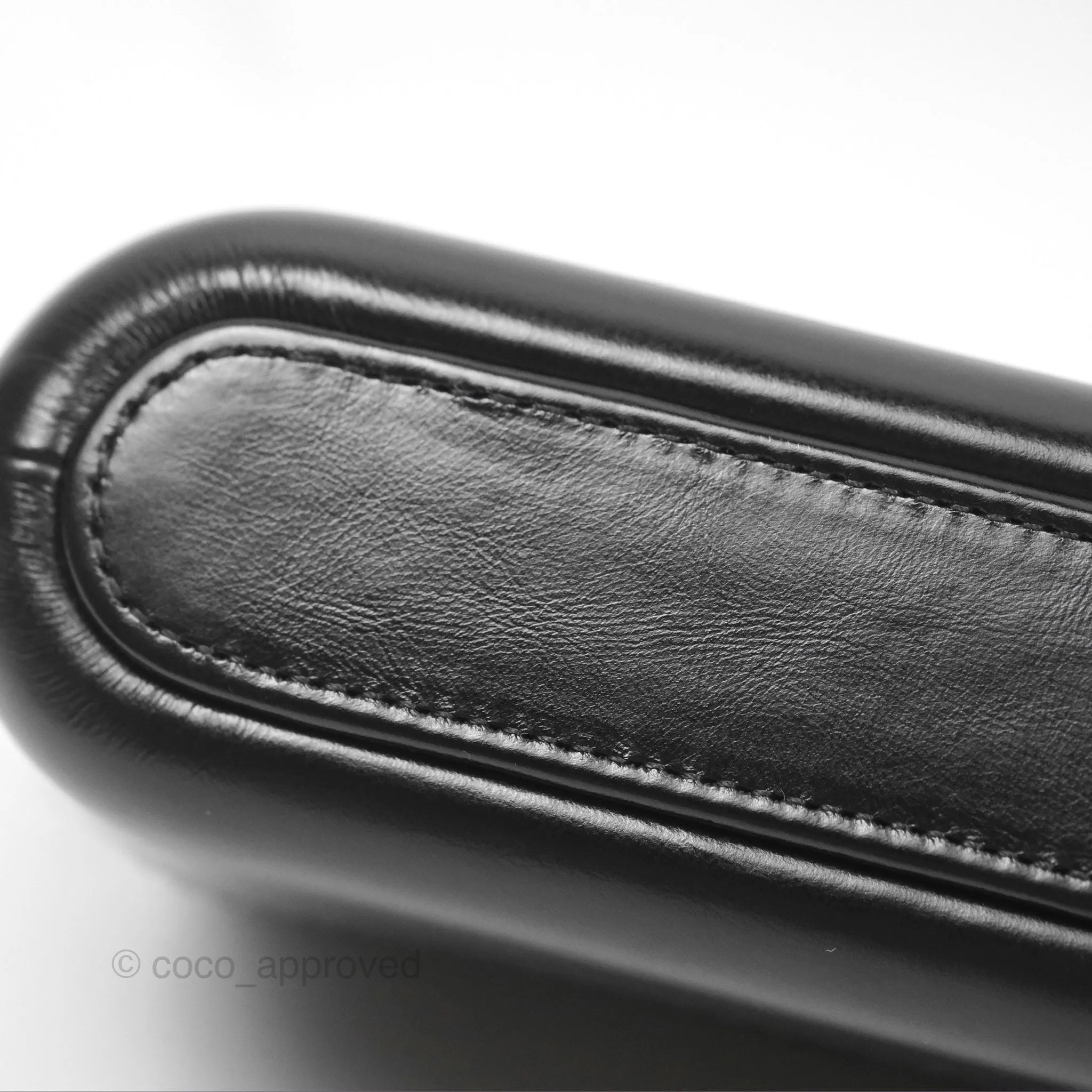 Chanel Gabrielle Clutch With Logo Strap Aged Calfskin Black Mixed Hardware