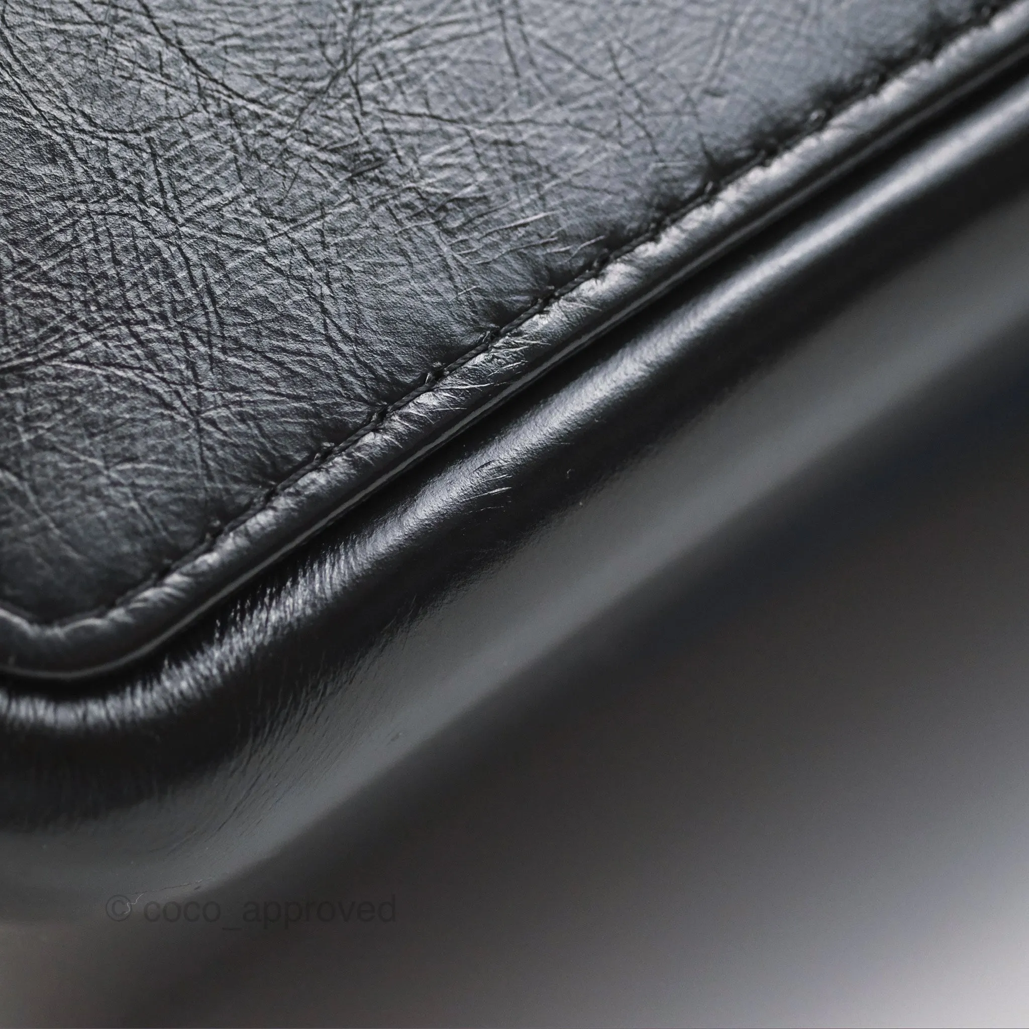 Chanel Large Gabrielle Hobo Navy Black Aged Calfskin Mixed Hardware