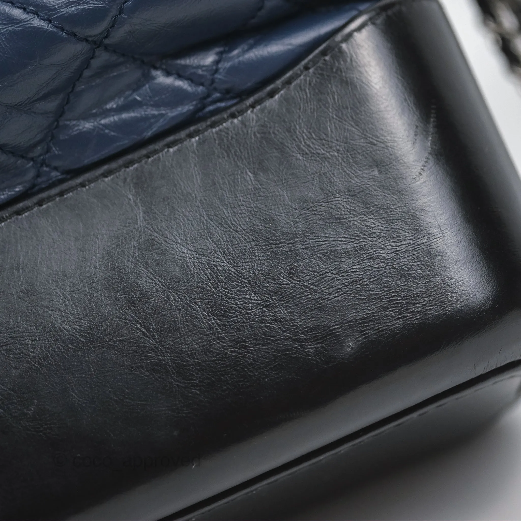 Chanel Large Gabrielle Hobo Navy Black Aged Calfskin Mixed Hardware