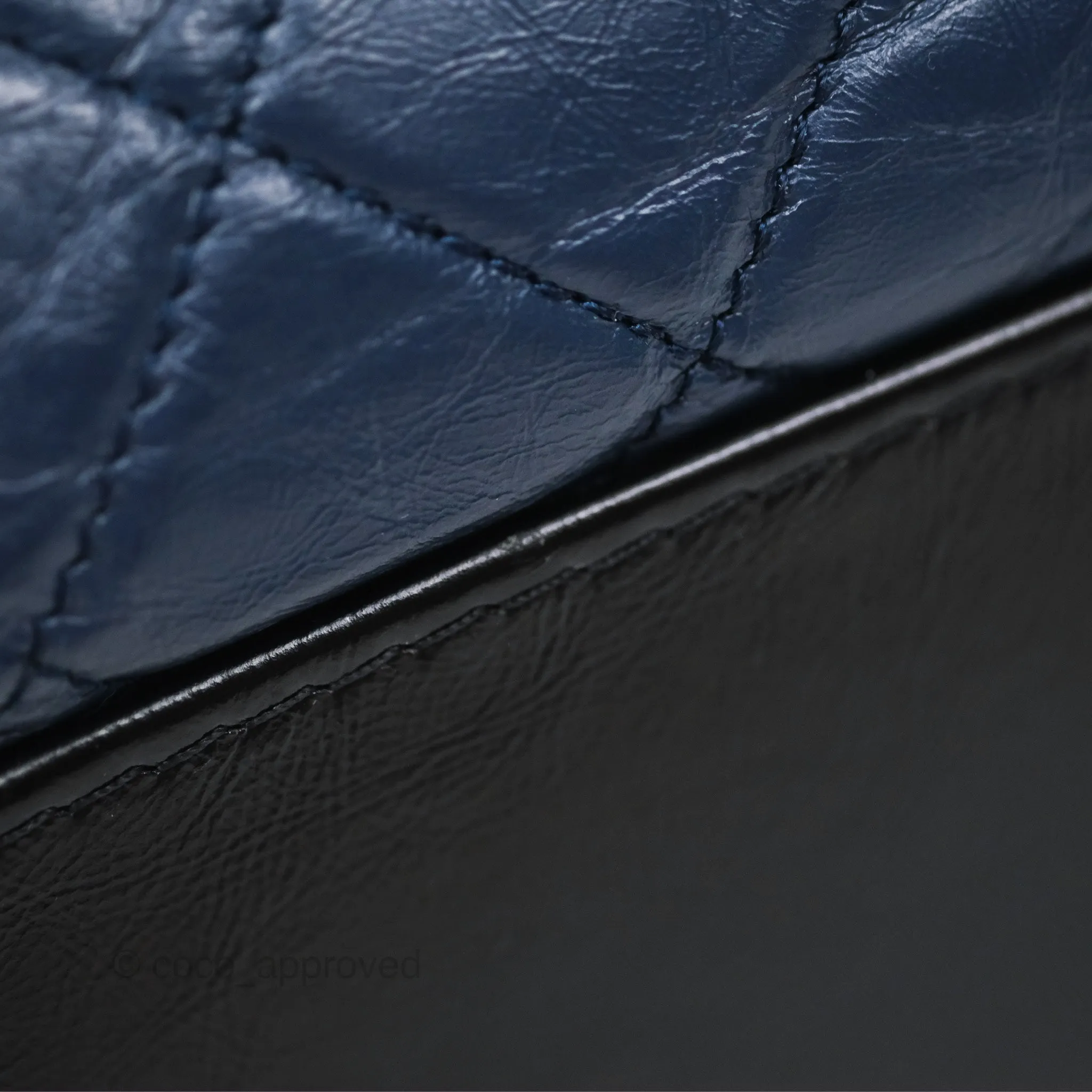Chanel Large Gabrielle Hobo Navy Black Aged Calfskin Mixed Hardware