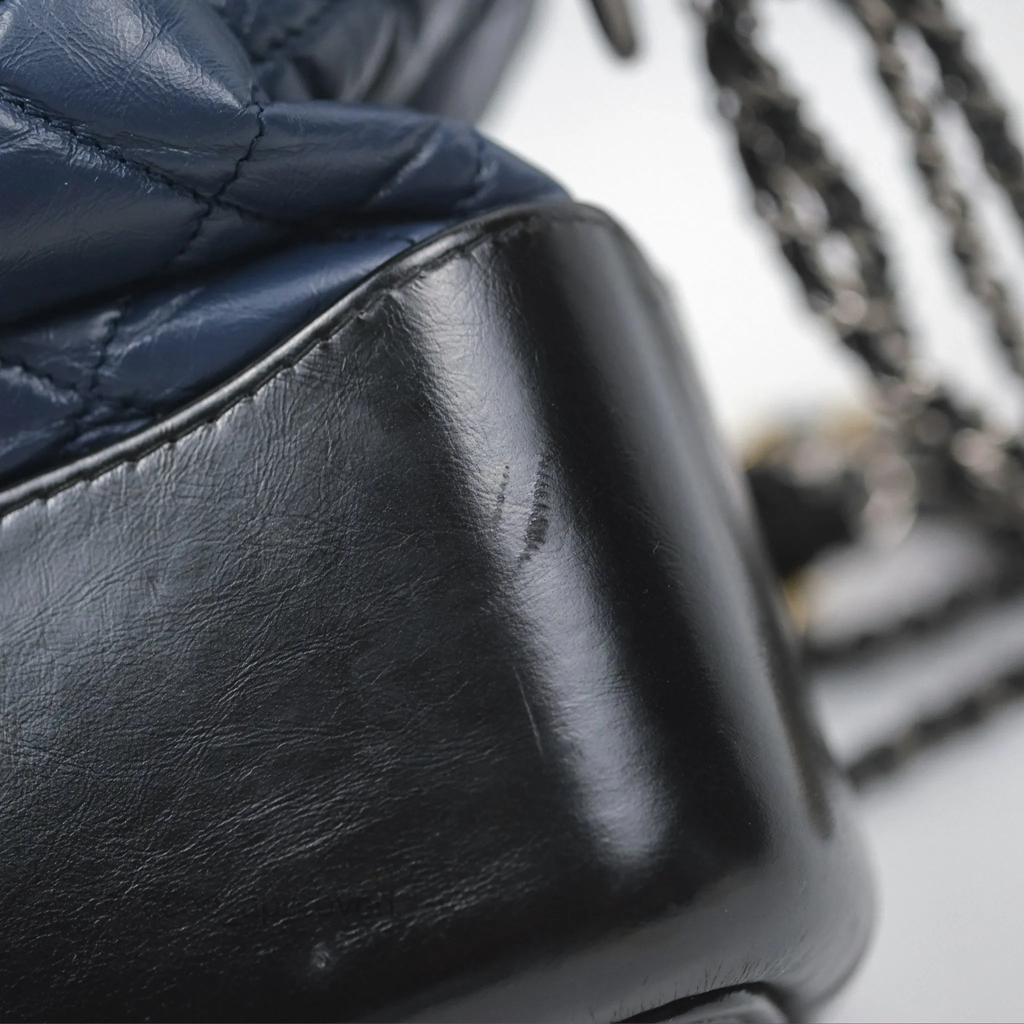 Chanel Large Gabrielle Hobo Navy Black Aged Calfskin Mixed Hardware