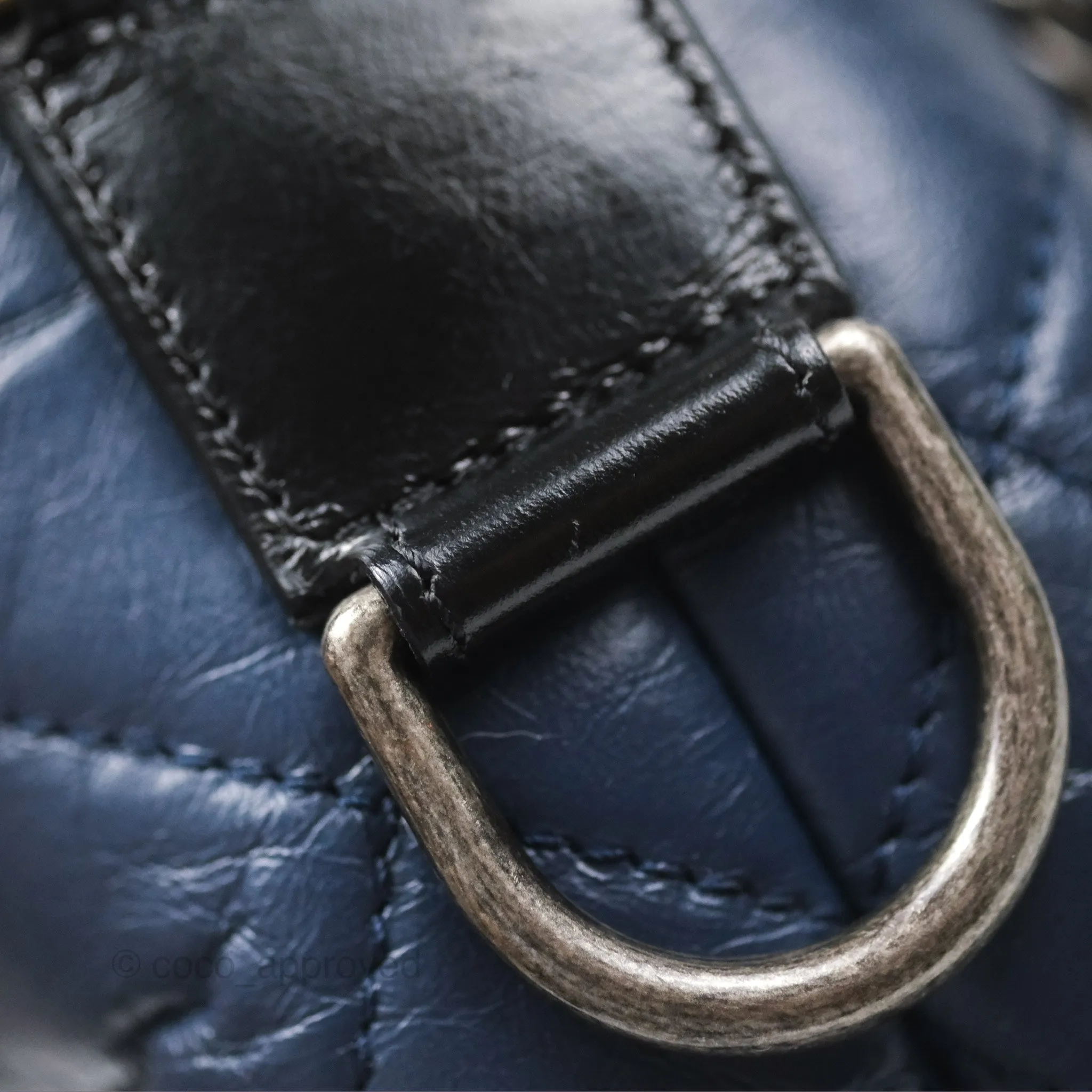 Chanel Large Gabrielle Hobo Navy Black Aged Calfskin Mixed Hardware
