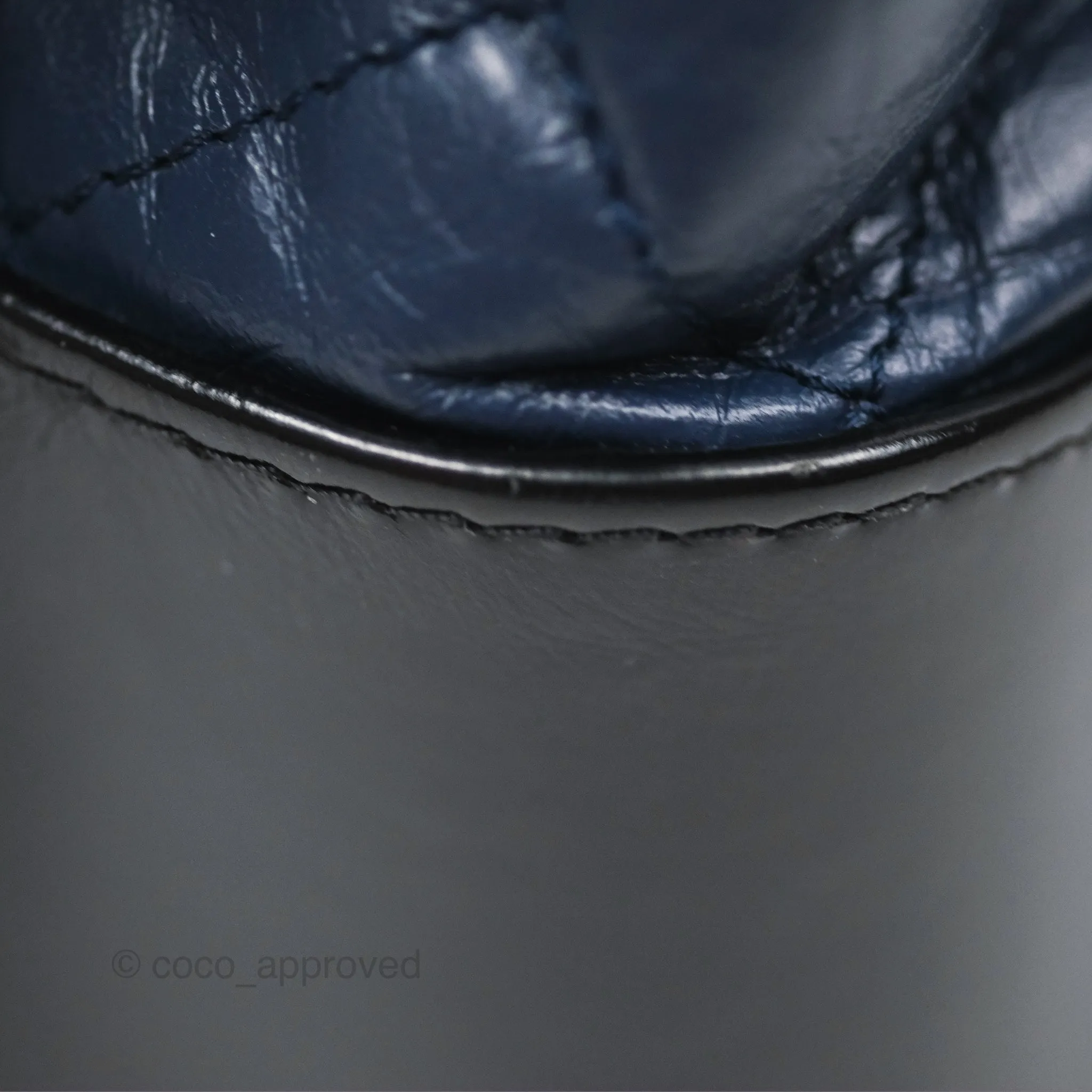 Chanel Large Gabrielle Hobo Navy Black Aged Calfskin Mixed Hardware