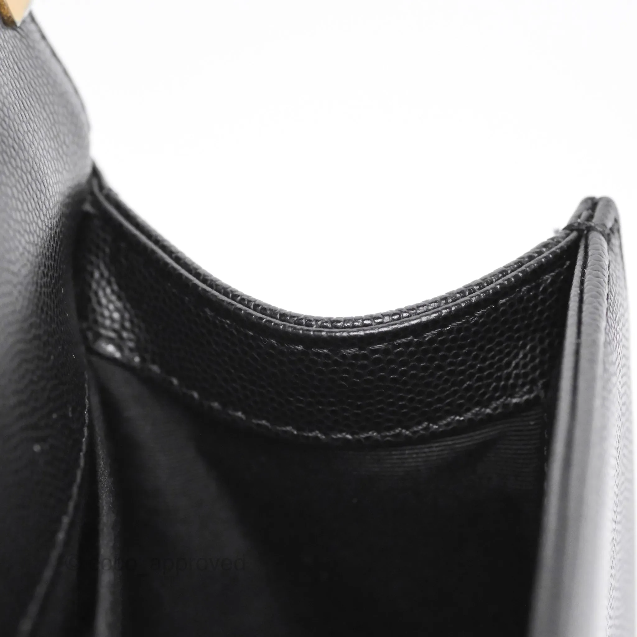 Chanel Medium Boy Quilted Black Caviar Aged Gold Hardware