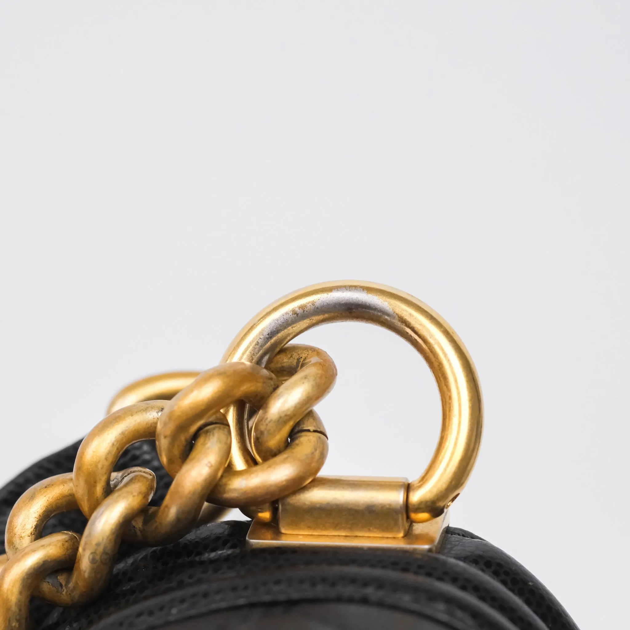 Chanel Medium Boy Quilted Black Caviar Aged Gold Hardware