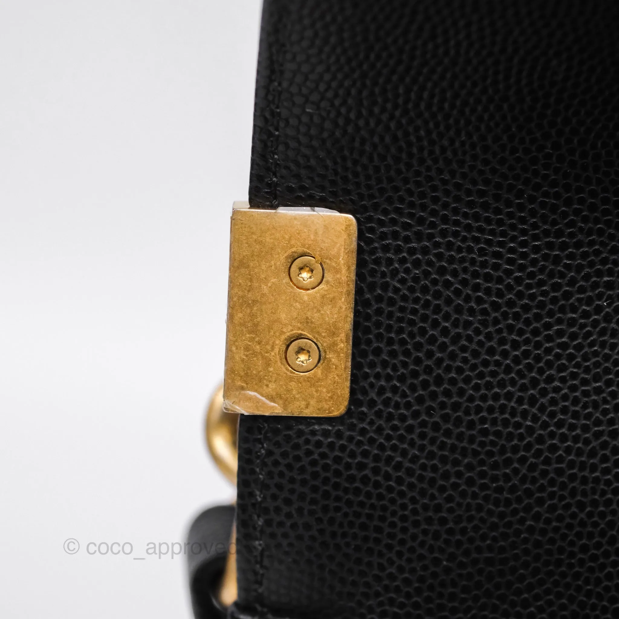 Chanel Medium Boy Quilted Black Caviar Aged Gold Hardware