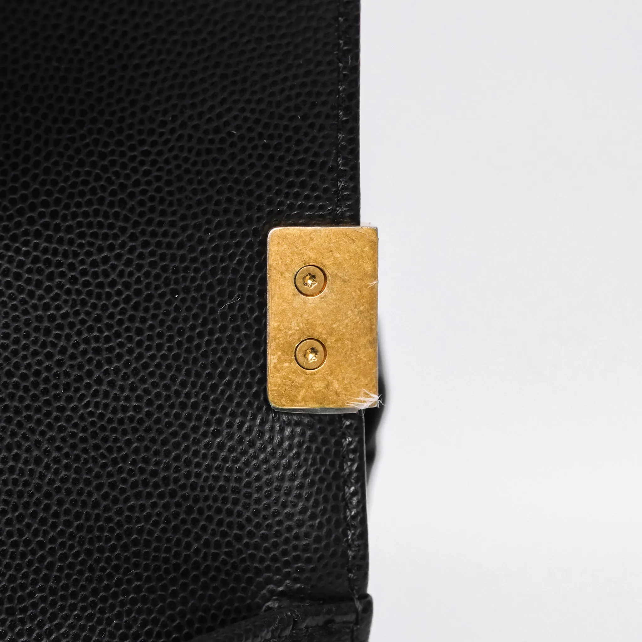 Chanel Medium Boy Quilted Black Caviar Aged Gold Hardware