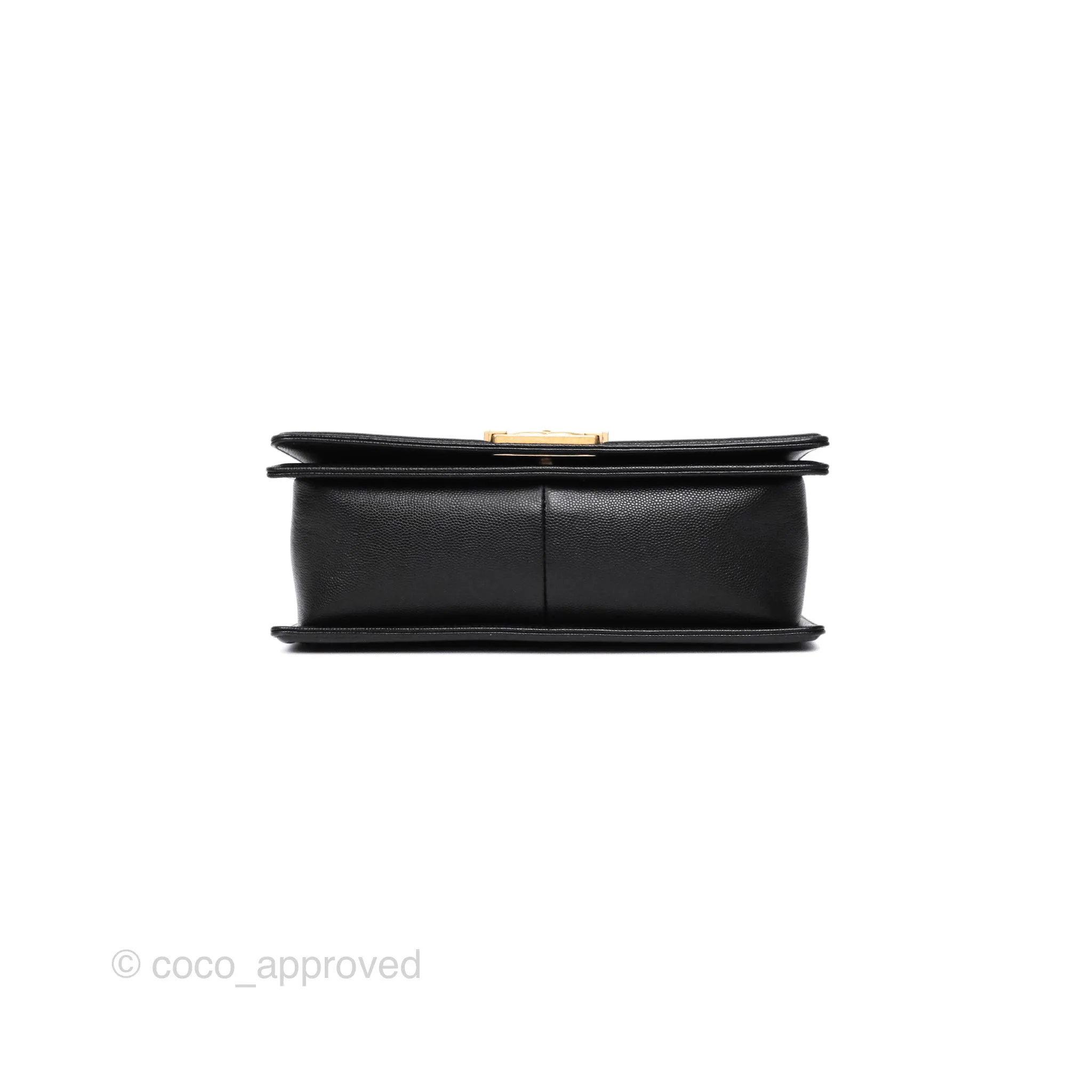 Chanel Medium Boy Quilted Black Caviar Aged Gold Hardware