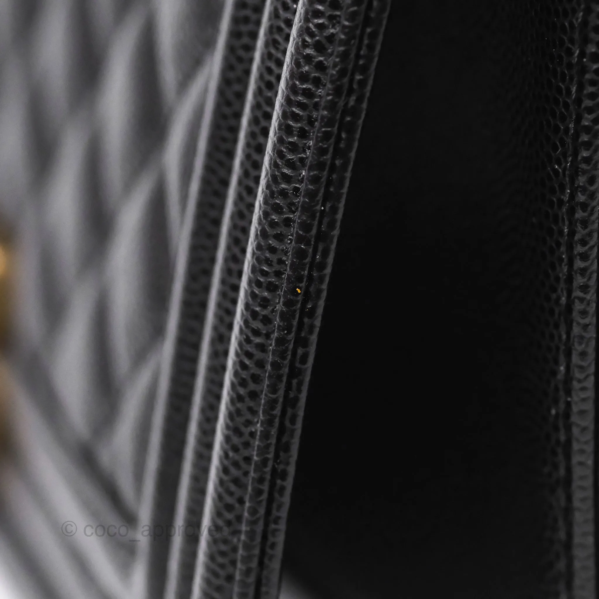 Chanel Medium Boy Quilted Black Caviar Aged Gold Hardware