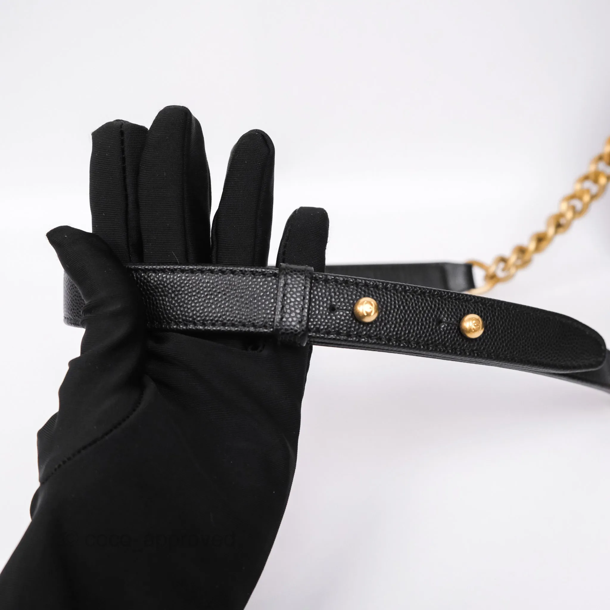 Chanel Medium Boy Quilted Black Caviar Aged Gold Hardware
