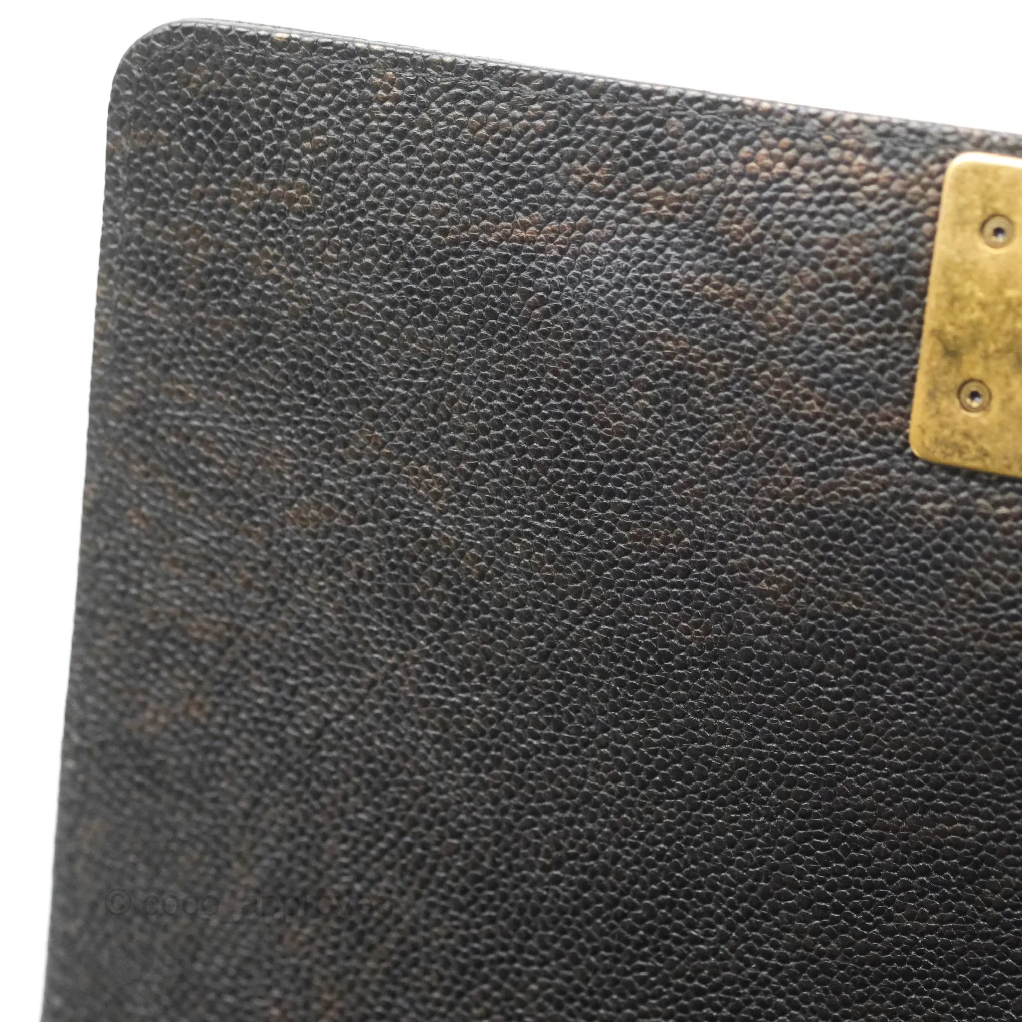 Chanel Medium Braid Around Boy Flap Patinated Caviar Chevron Black Aged Gold Hardware