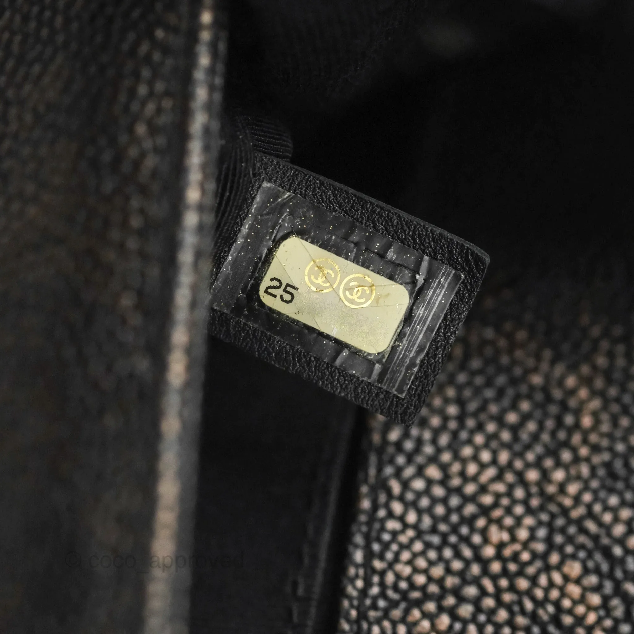 Chanel Medium Braid Around Boy Flap Patinated Caviar Chevron Black Aged Gold Hardware