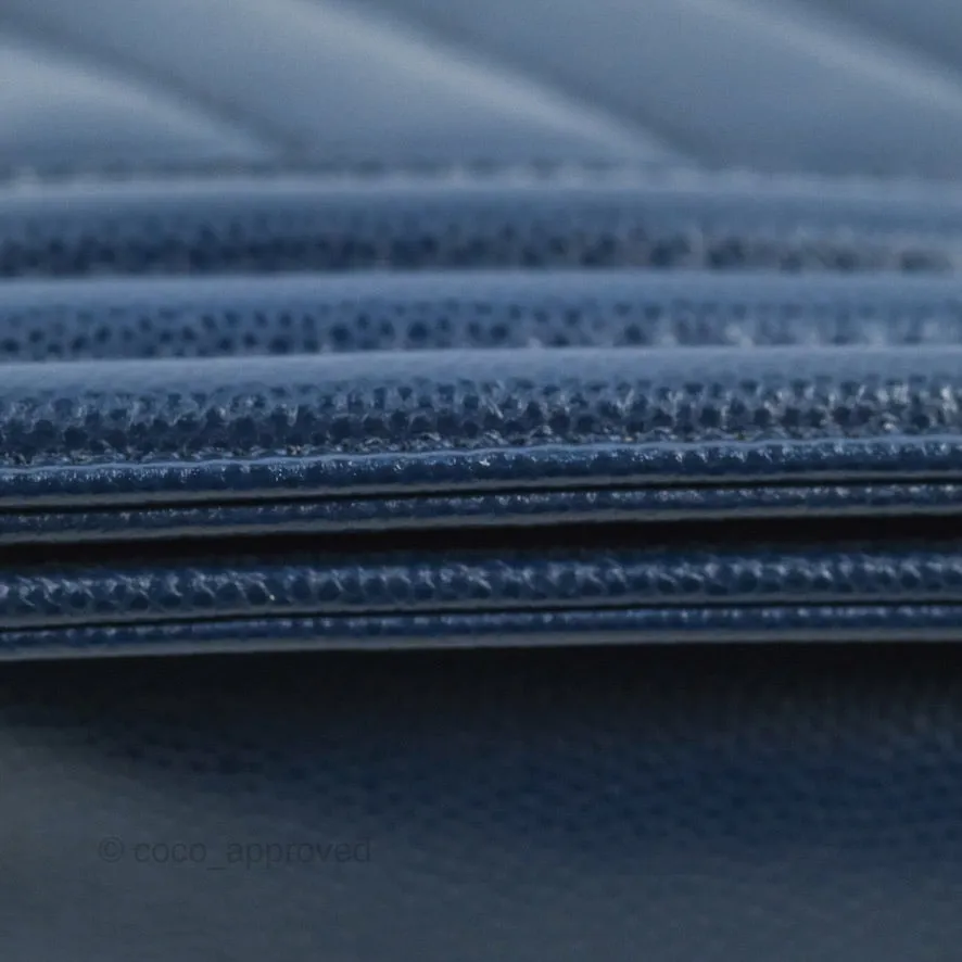 Chanel Medium Chevron Boy Navy Caviar Ruthenium Hardware