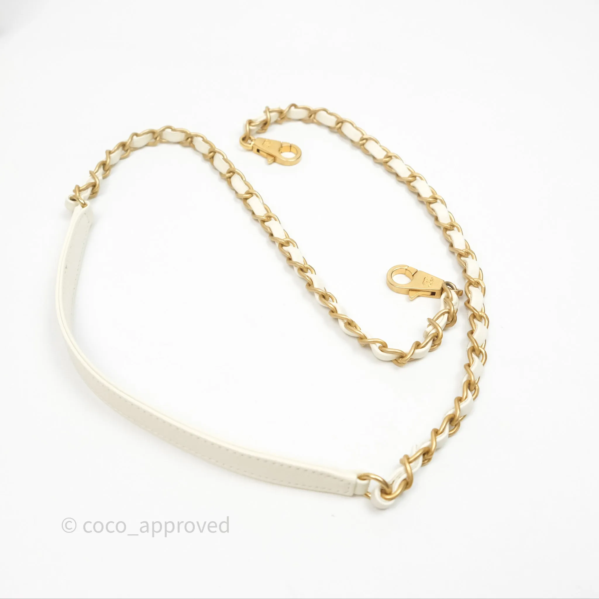 Chanel Medium Coco Handle Chevron Aged Calfskin Ivory Aged Gold Hardware Beige Lizard Handle