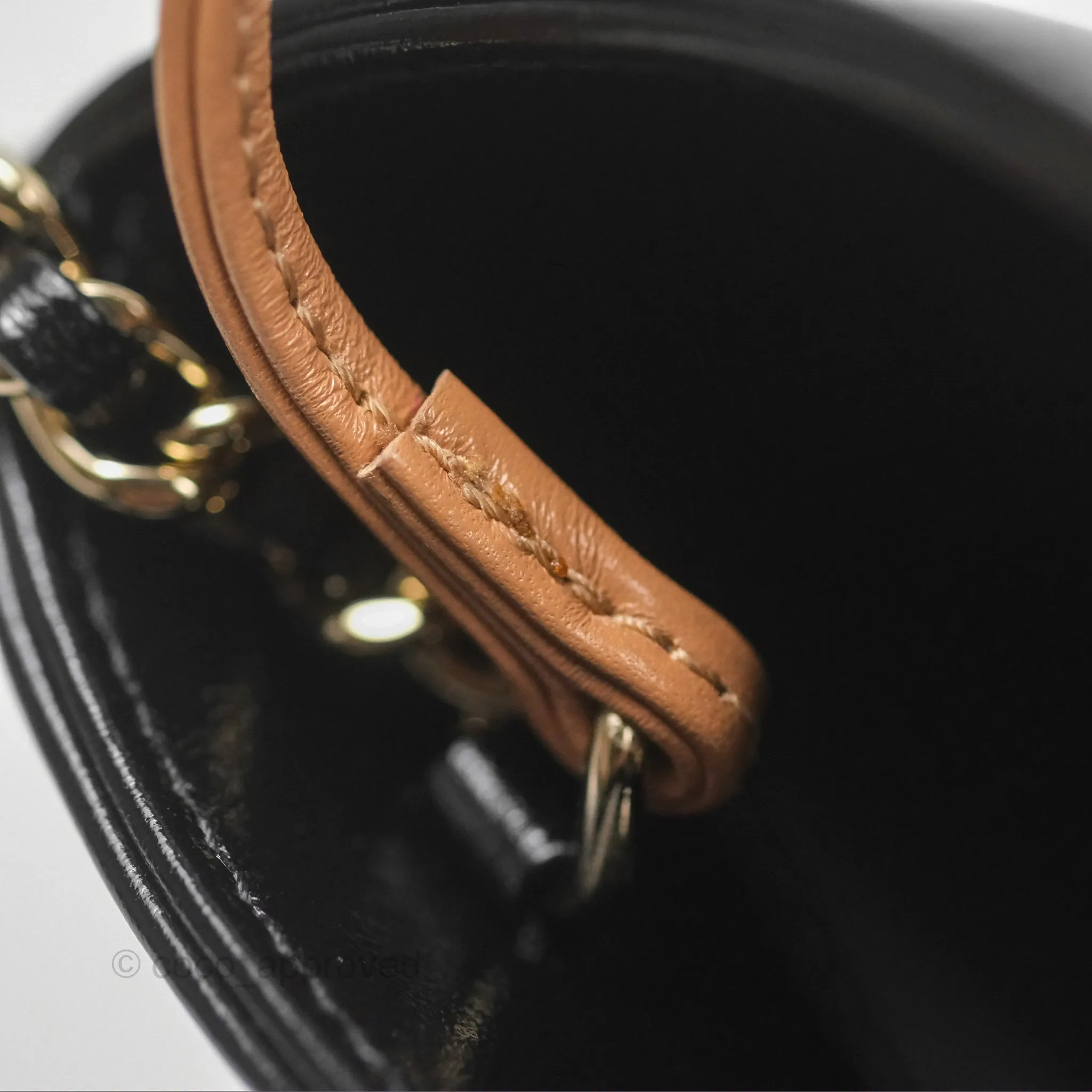 Chanel Mini 31 Beige/ Black Shiny Calfskin Gold Hardware