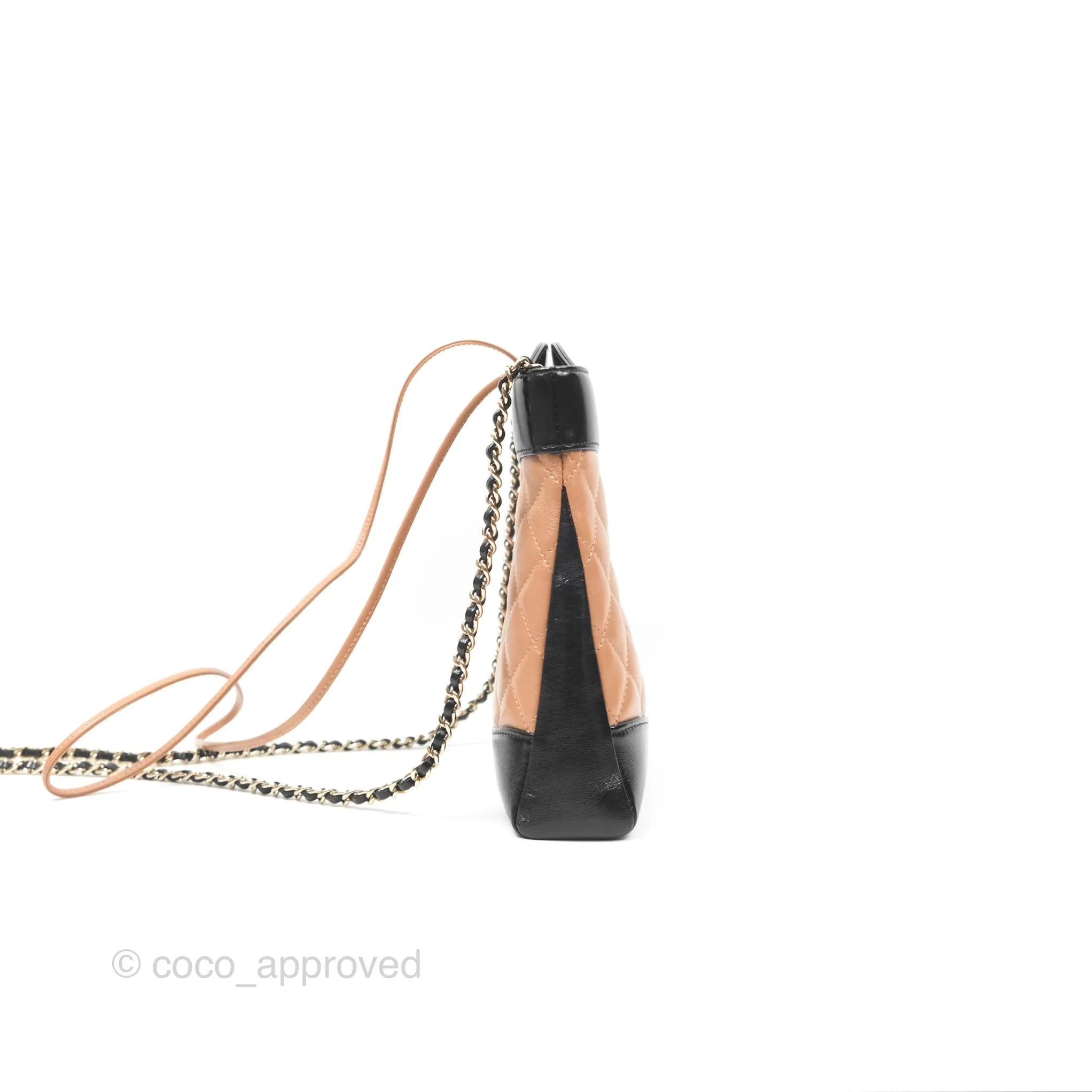 Chanel Mini 31 Beige/ Black Shiny Calfskin Gold Hardware