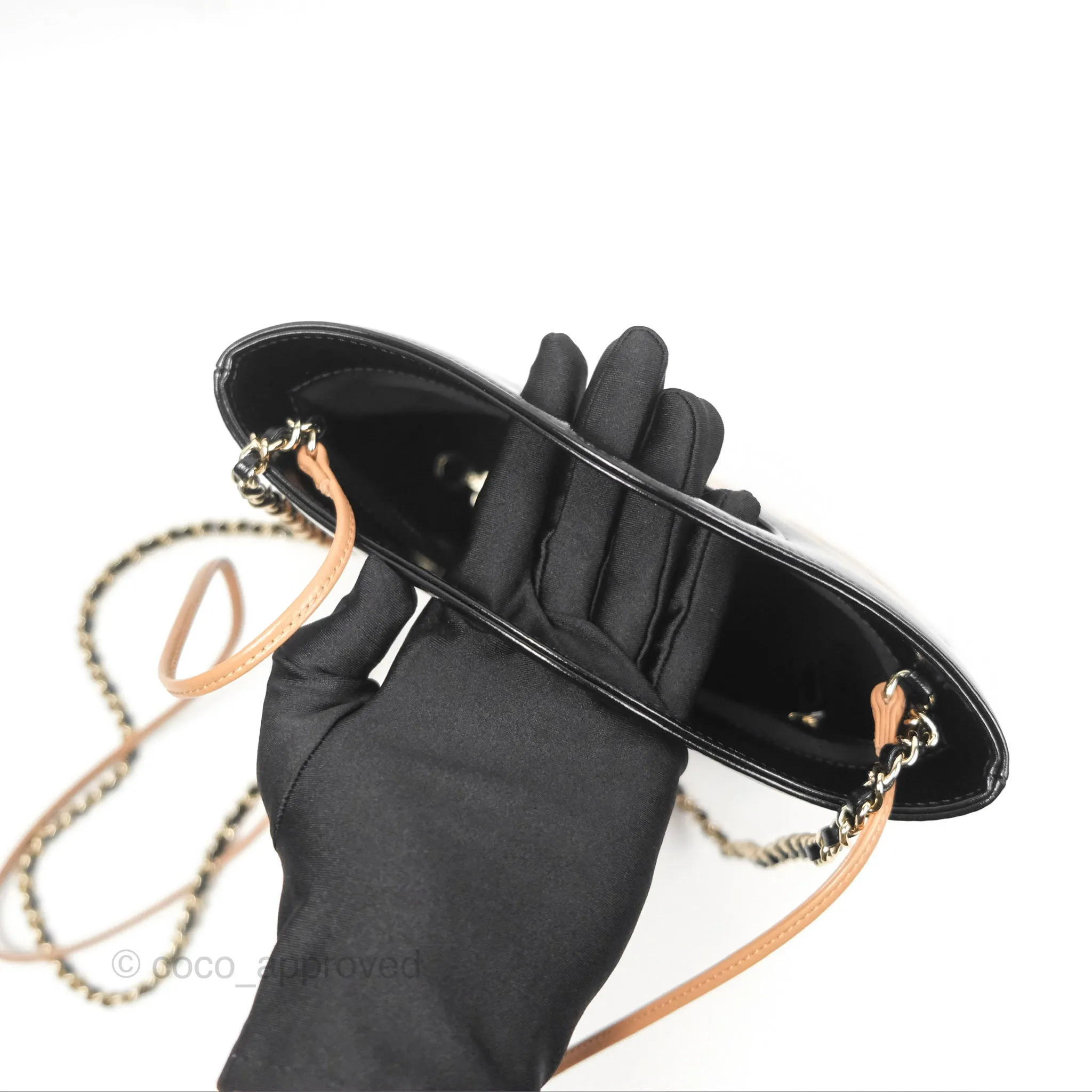 Chanel Mini 31 Beige/ Black Shiny Calfskin Gold Hardware
