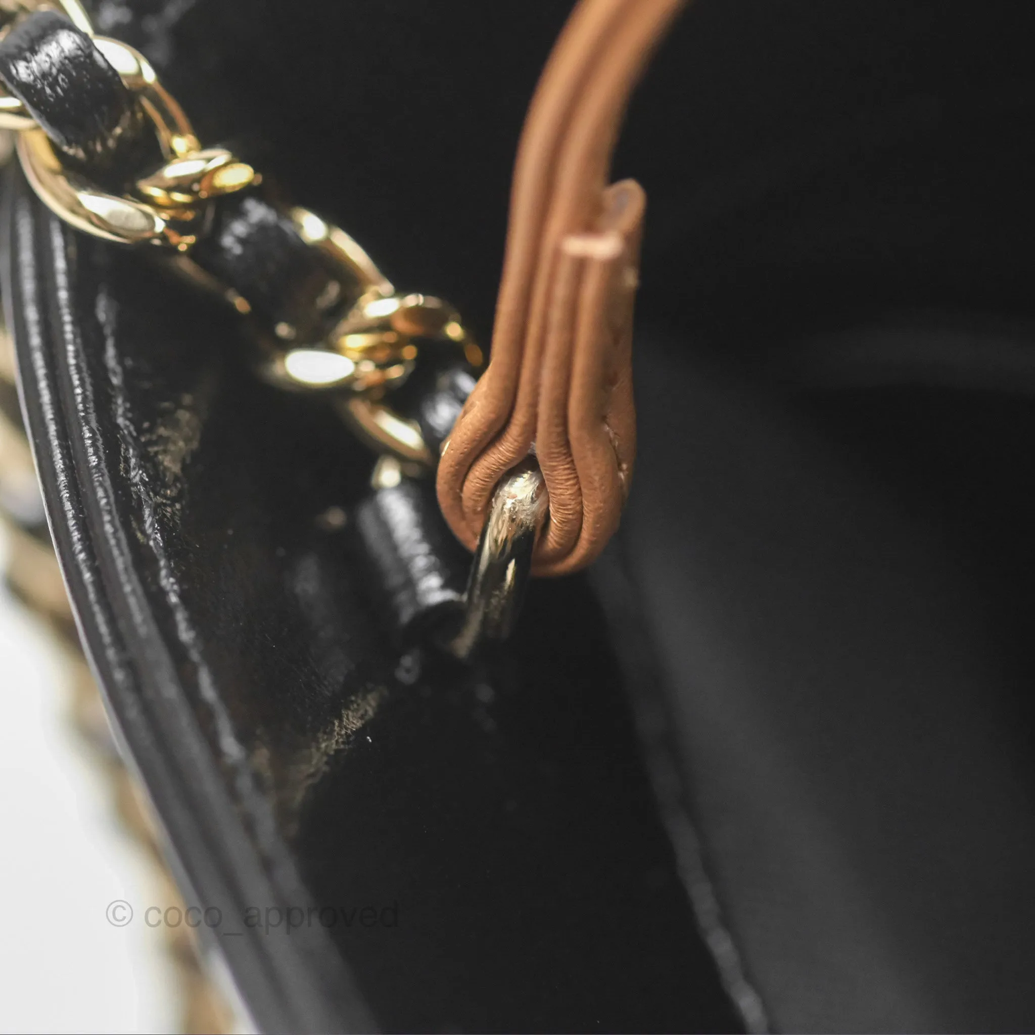 Chanel Mini 31 Beige/ Black Shiny Calfskin Gold Hardware
