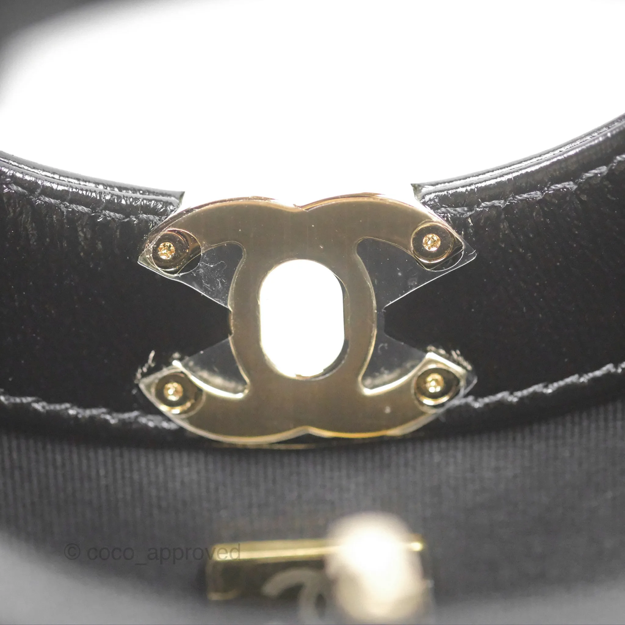 Chanel Mini 31 Beige/ Black Shiny Calfskin Gold Hardware