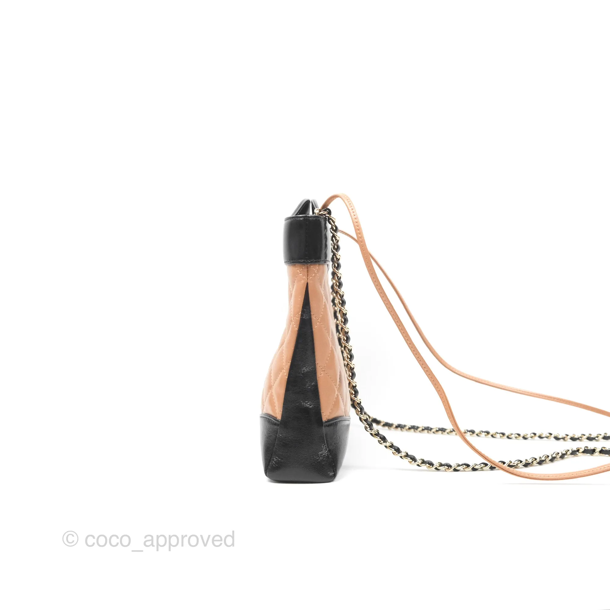 Chanel Mini 31 Beige/ Black Shiny Calfskin Gold Hardware