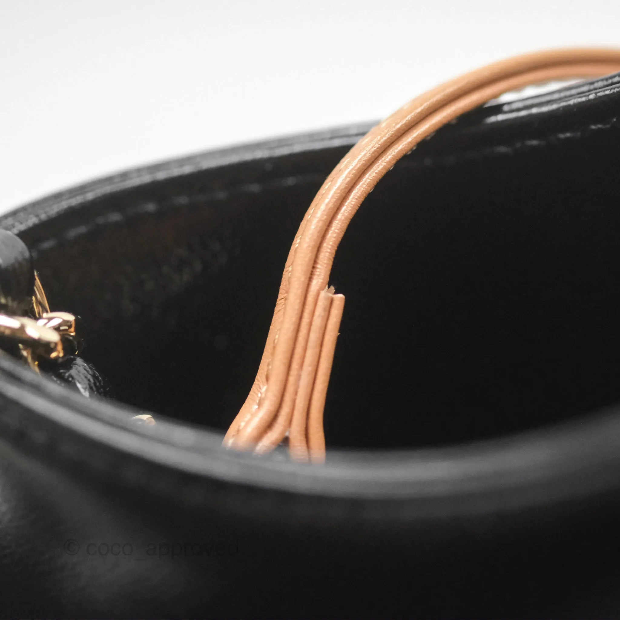 Chanel Mini 31 Beige/ Black Shiny Calfskin Gold Hardware