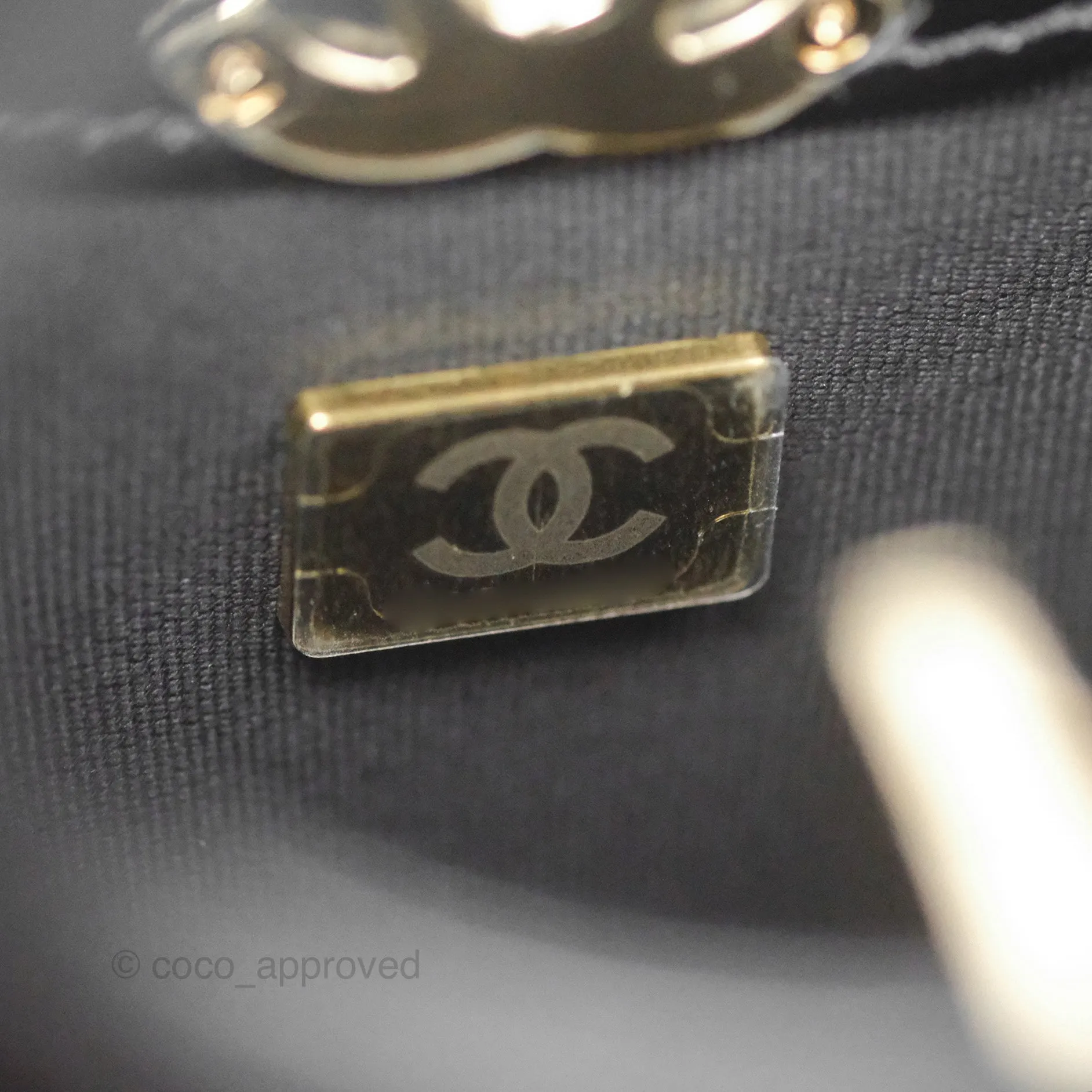 Chanel Mini 31 Beige/ Black Shiny Calfskin Gold Hardware