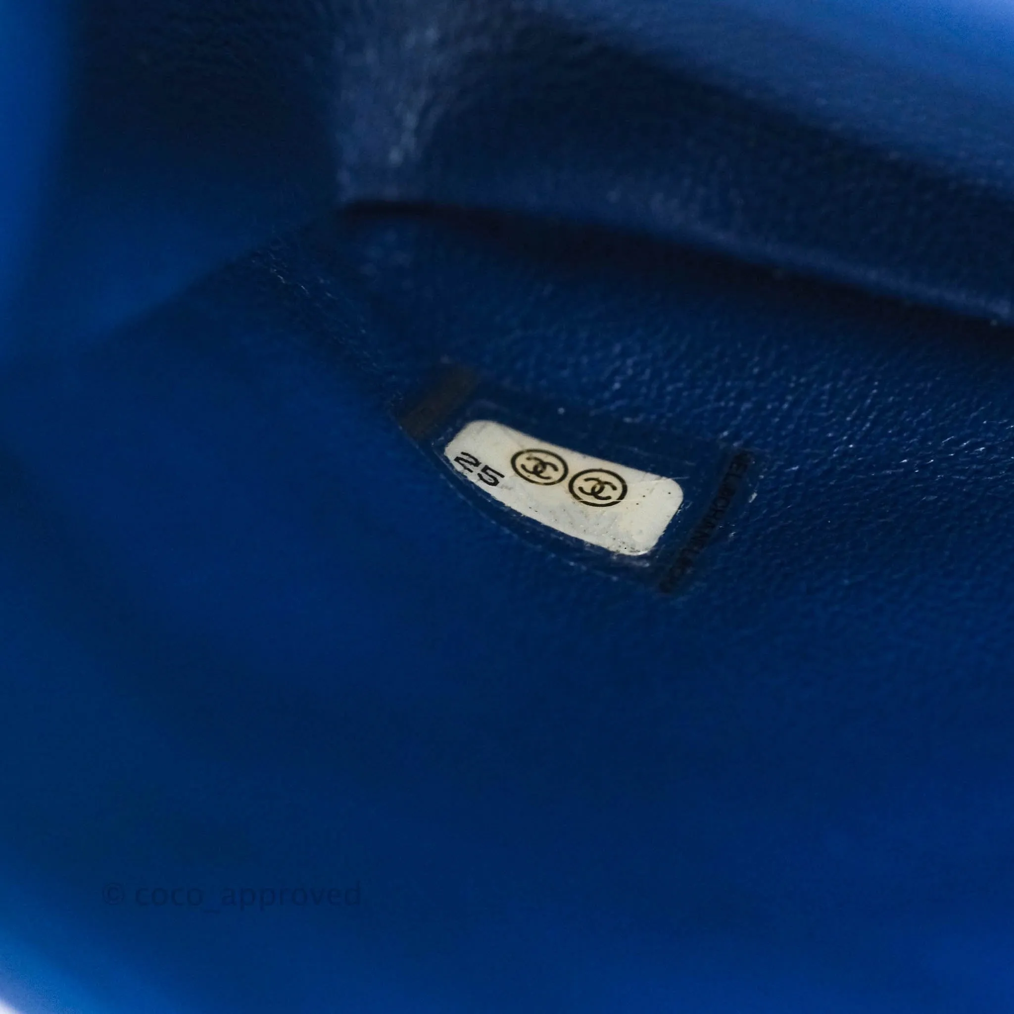 Chanel Mini Rectangular Chevron Caviar Blue Silver Hardware