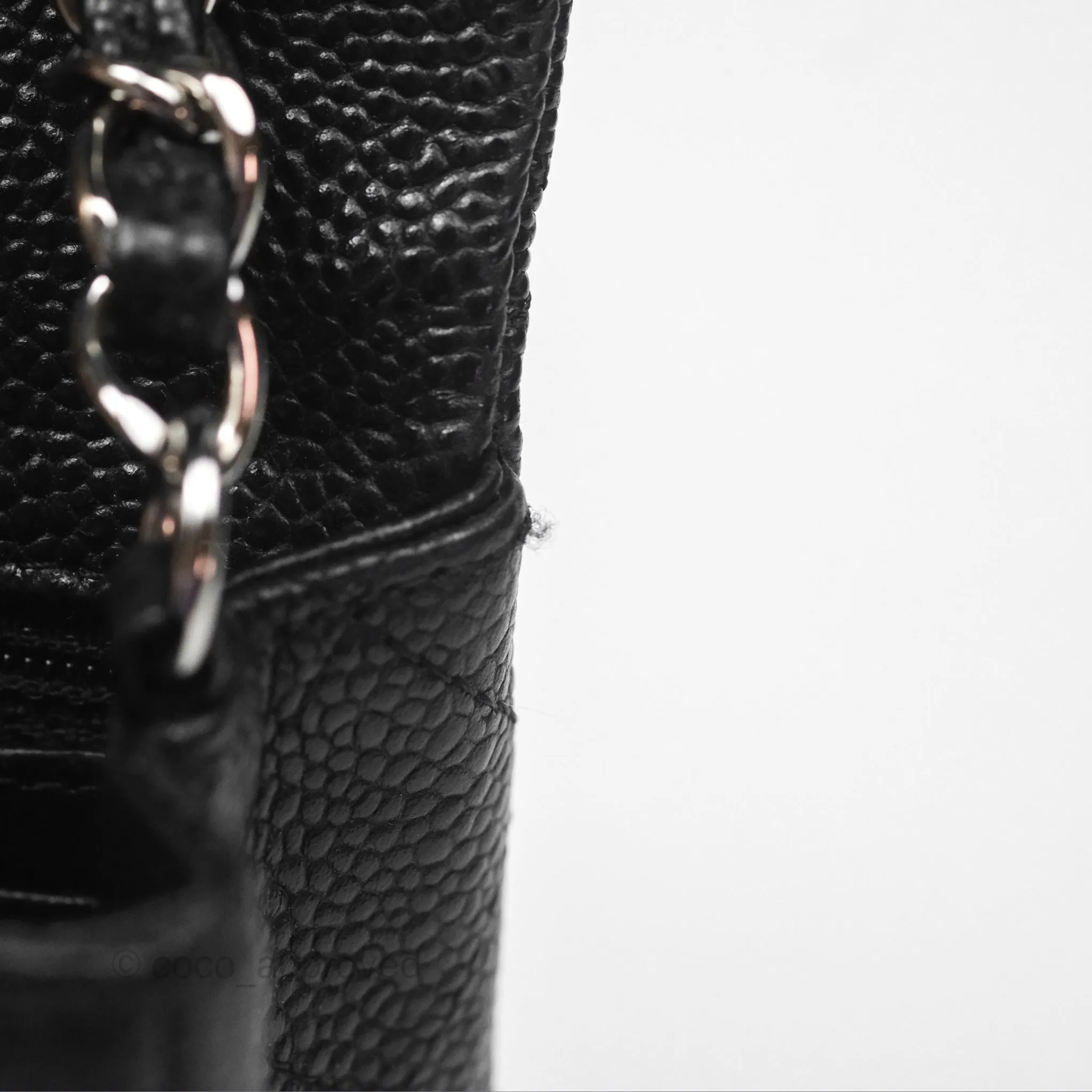 Chanel Mini Rectangular Flap Quilted Black Caviar Silver Hardware