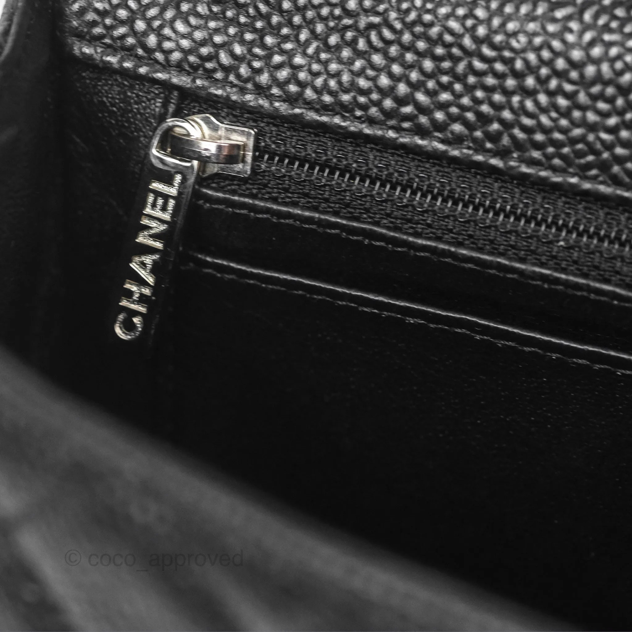 Chanel Mini Rectangular Flap Quilted Black Caviar Silver Hardware