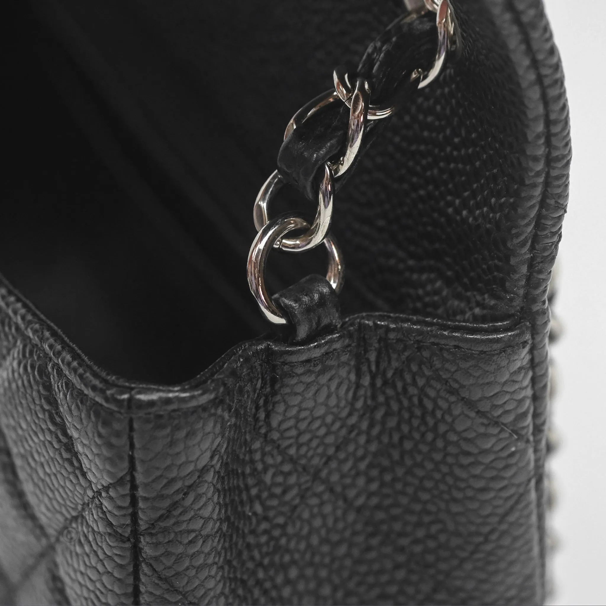 Chanel Mini Rectangular Flap Quilted Black Caviar Silver Hardware