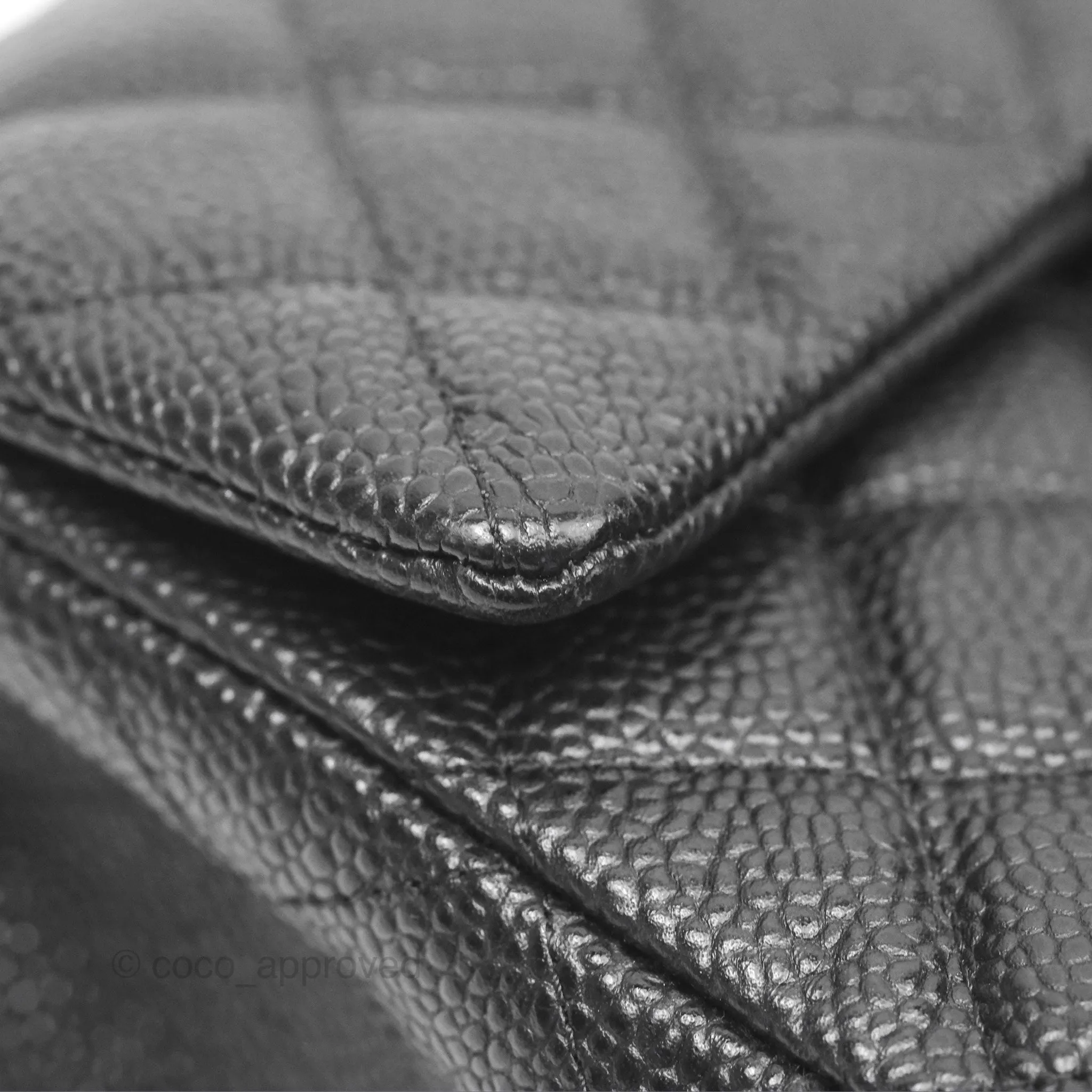 Chanel Mini Rectangular Flap Quilted Black Caviar Silver Hardware