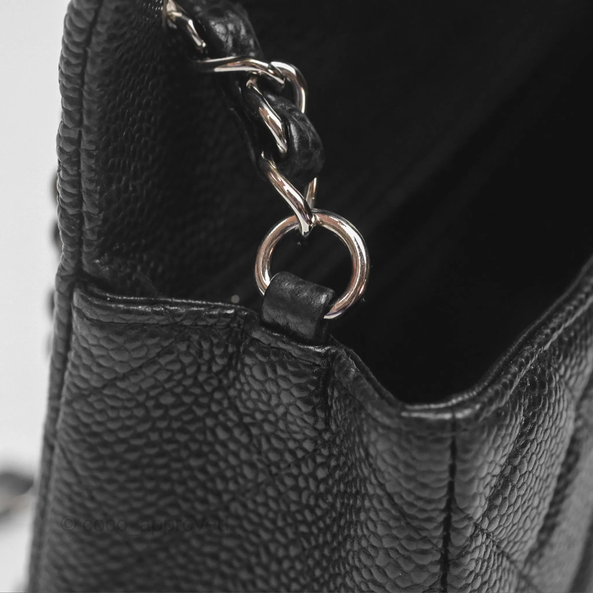 Chanel Mini Rectangular Flap Quilted Black Caviar Silver Hardware