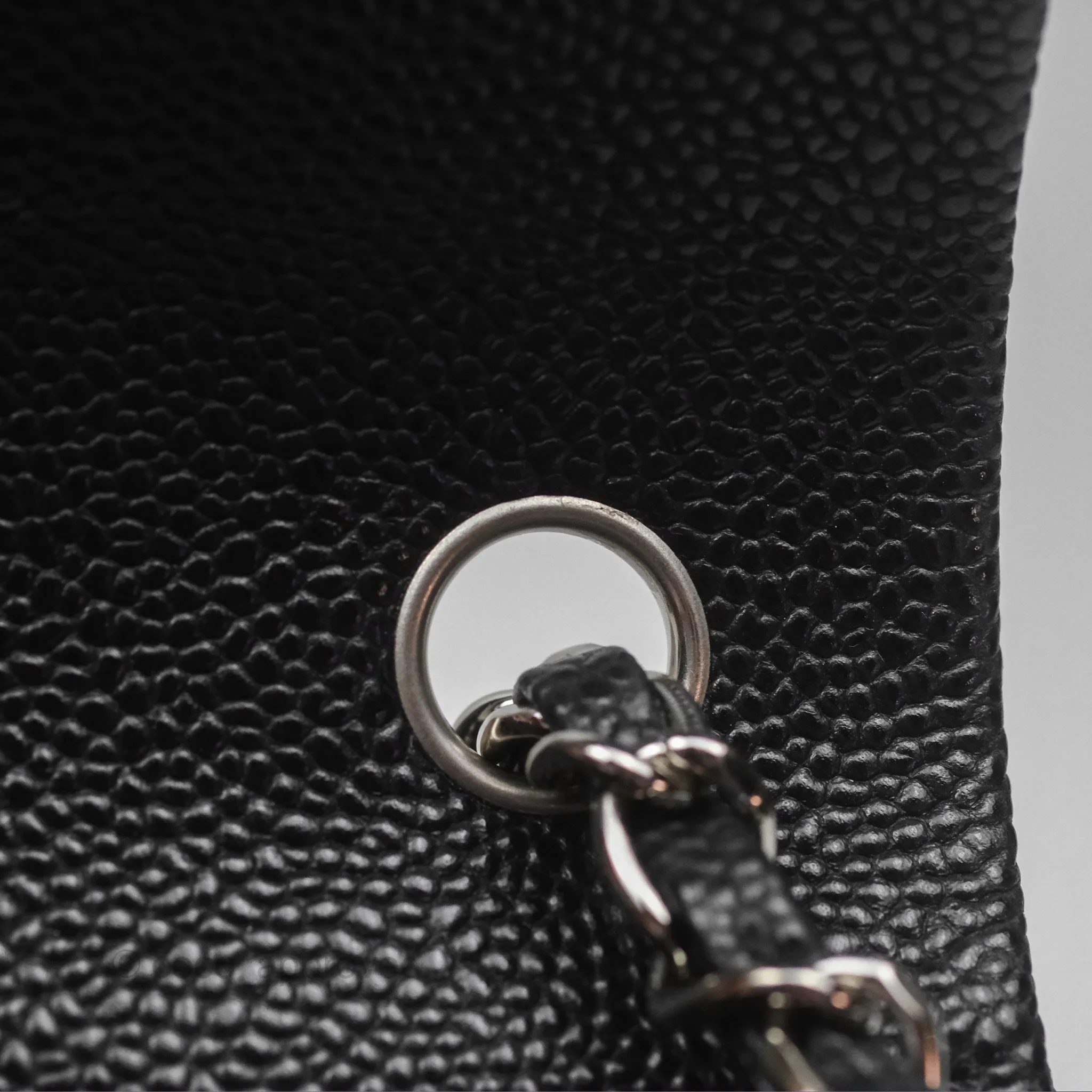 Chanel Mini Rectangular Flap Quilted Black Caviar Silver Hardware