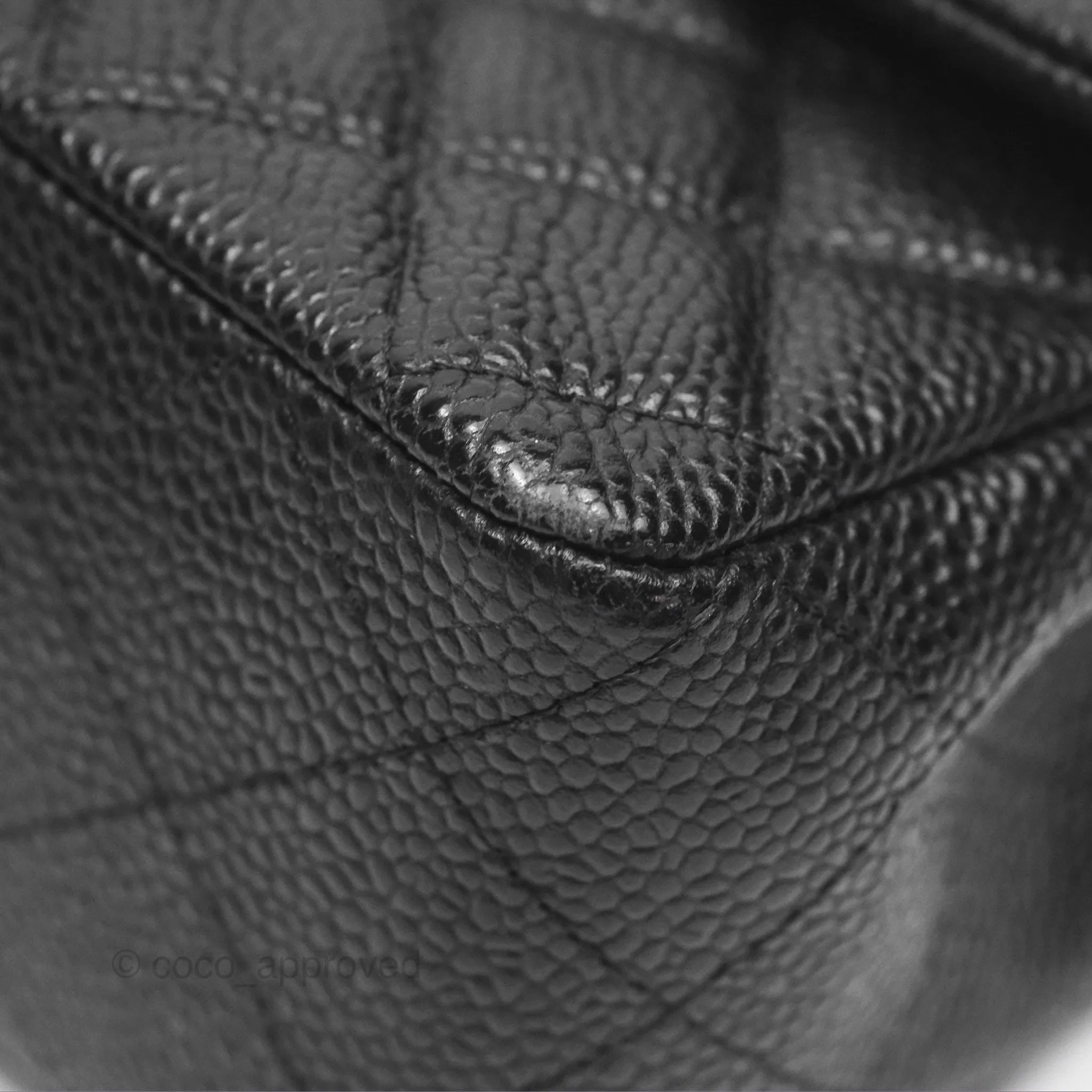 Chanel Mini Rectangular Flap Quilted Black Caviar Silver Hardware