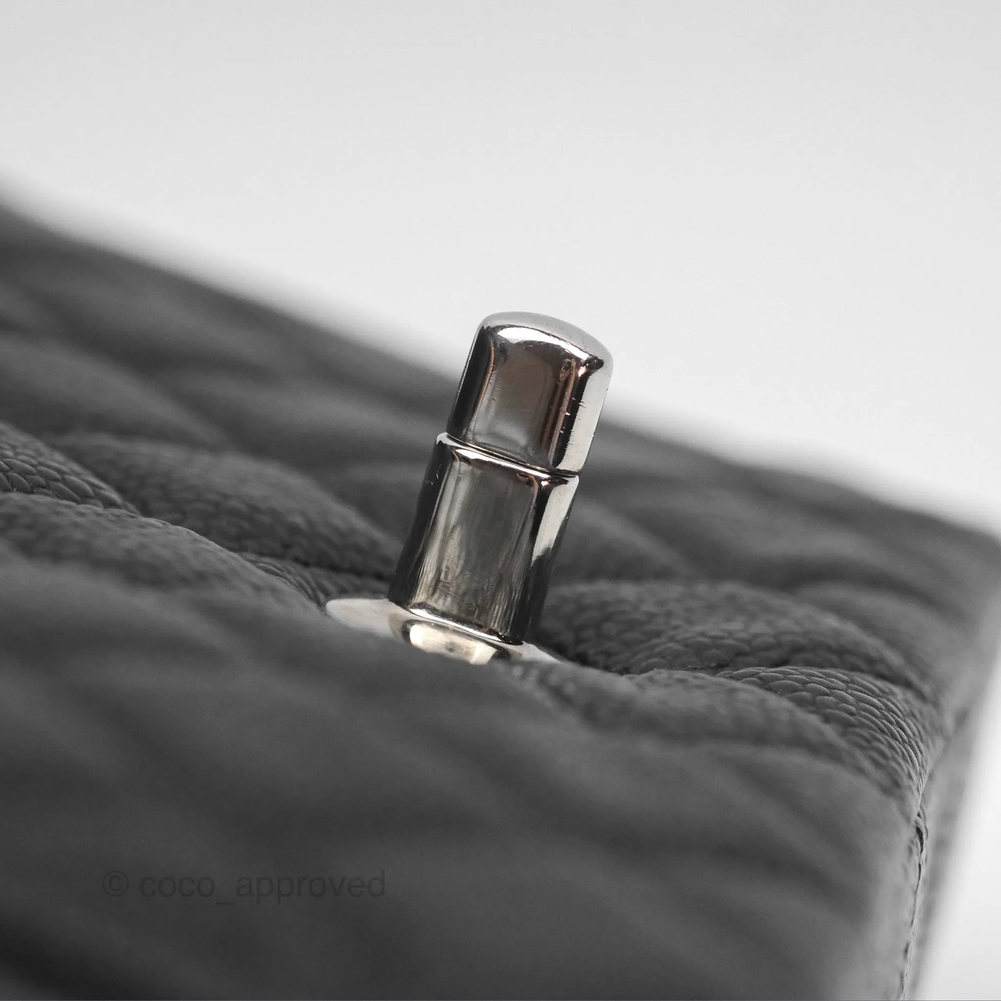 Chanel Mini Rectangular Flap Quilted Black Caviar Silver Hardware
