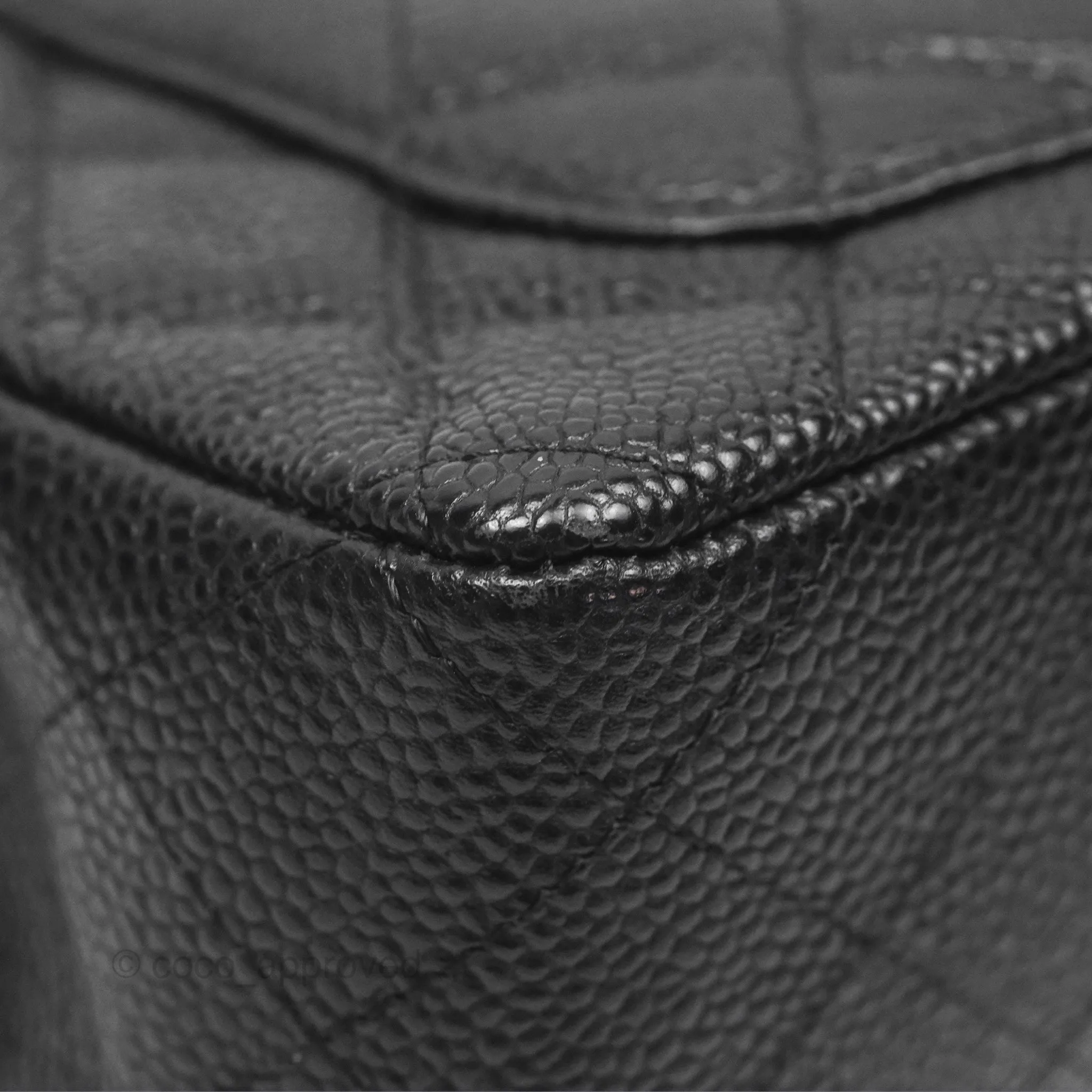 Chanel Mini Rectangular Flap Quilted Black Caviar Silver Hardware