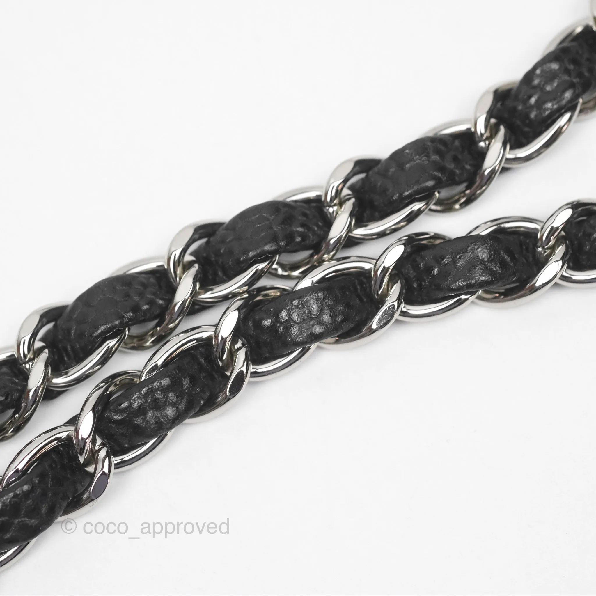 Chanel Mini Rectangular Flap Quilted Black Caviar Silver Hardware