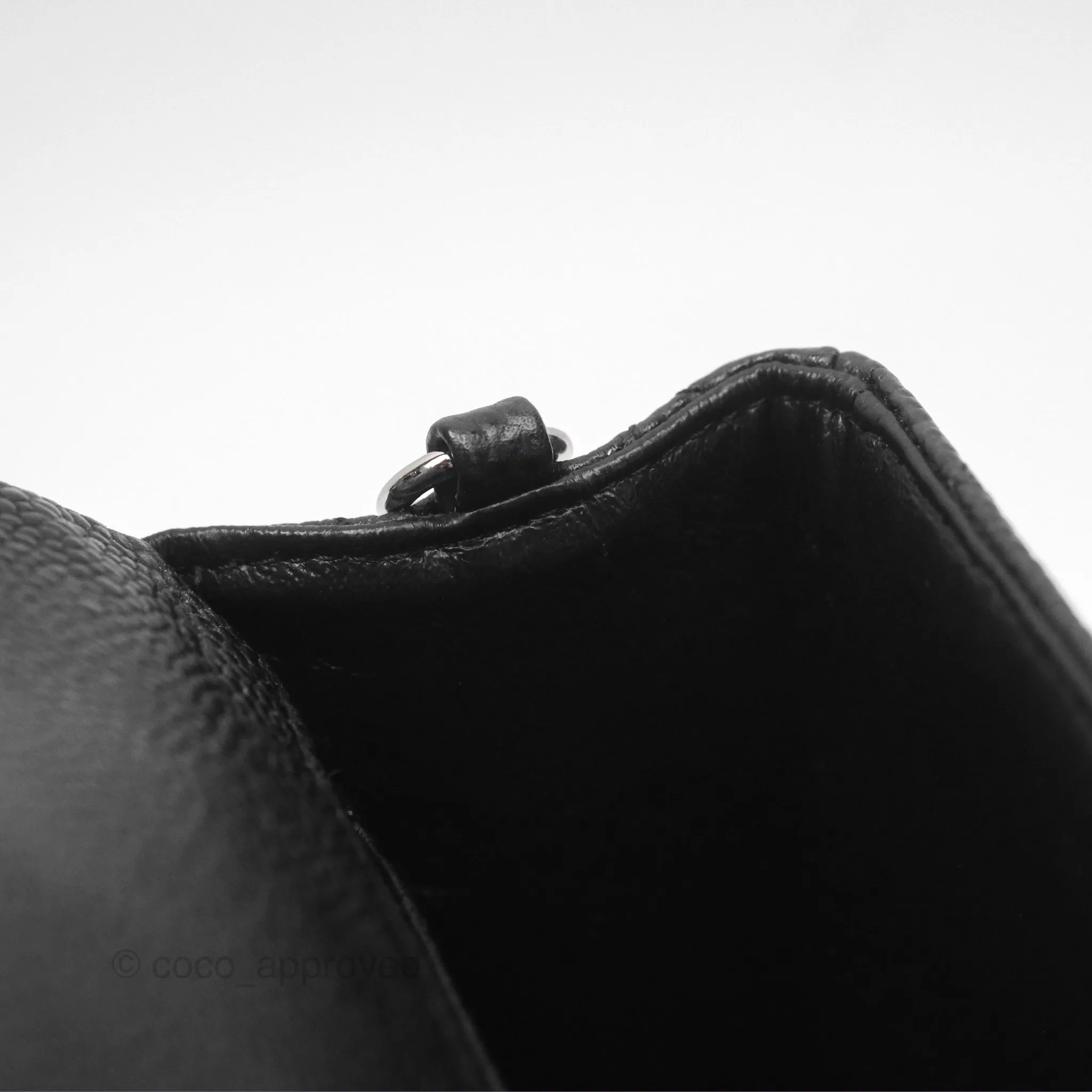 Chanel Mini Rectangular Flap Quilted Black Caviar Silver Hardware