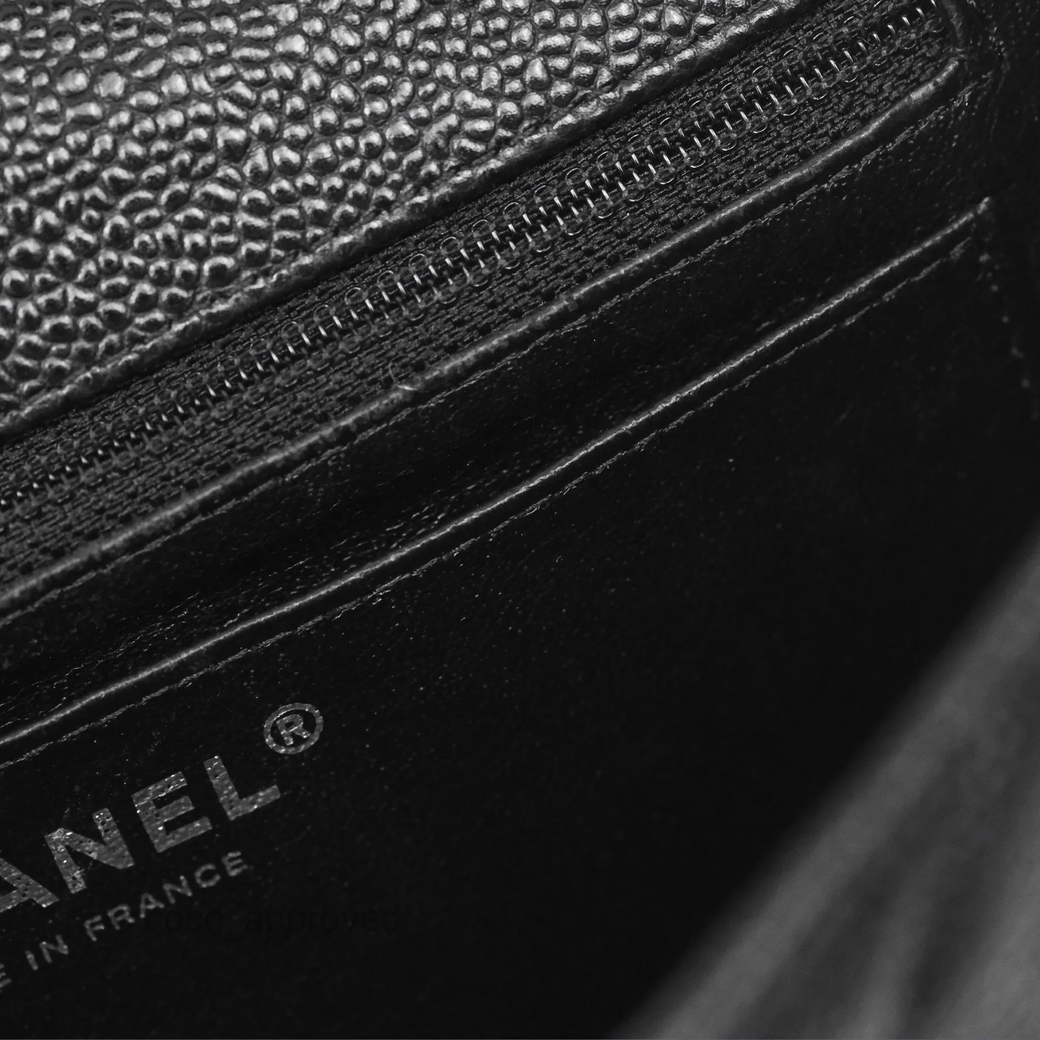 Chanel Mini Rectangular Flap Quilted Black Caviar Silver Hardware