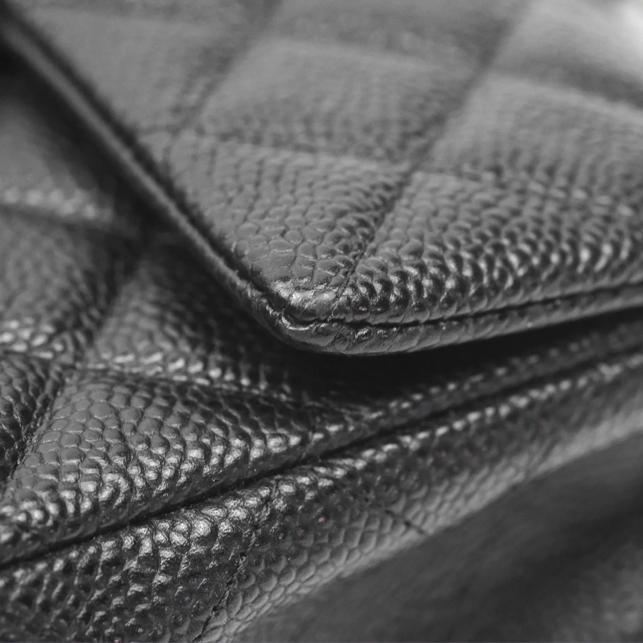 Chanel Mini Rectangular Flap Quilted Black Caviar Silver Hardware
