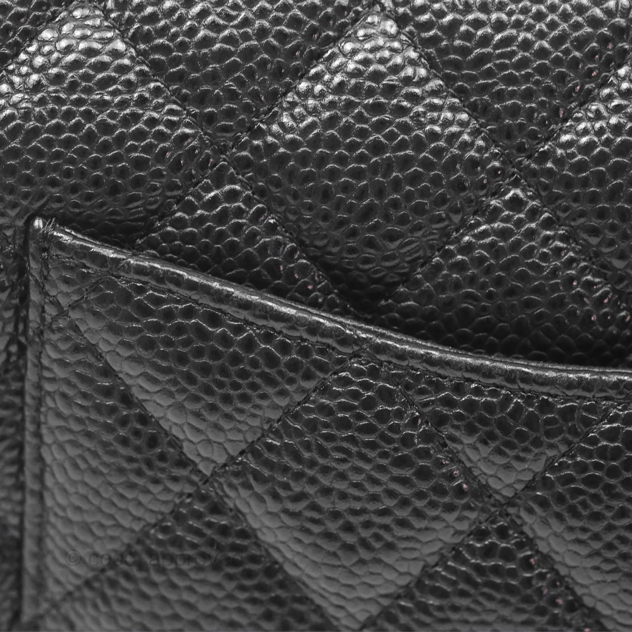 Chanel Mini Rectangular Flap Quilted Black Caviar Silver Hardware