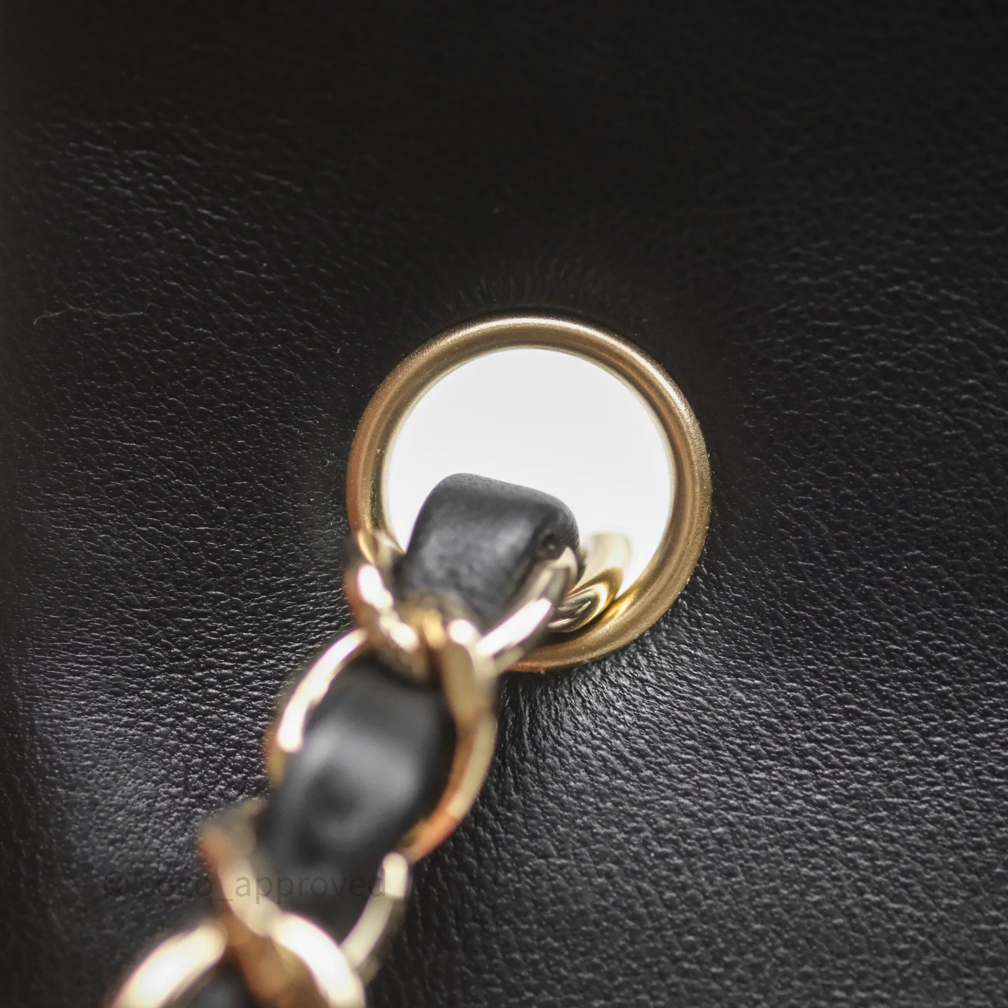 Chanel Mini Rectangular Flap Quilted Black White Lambskin Gold Hardware