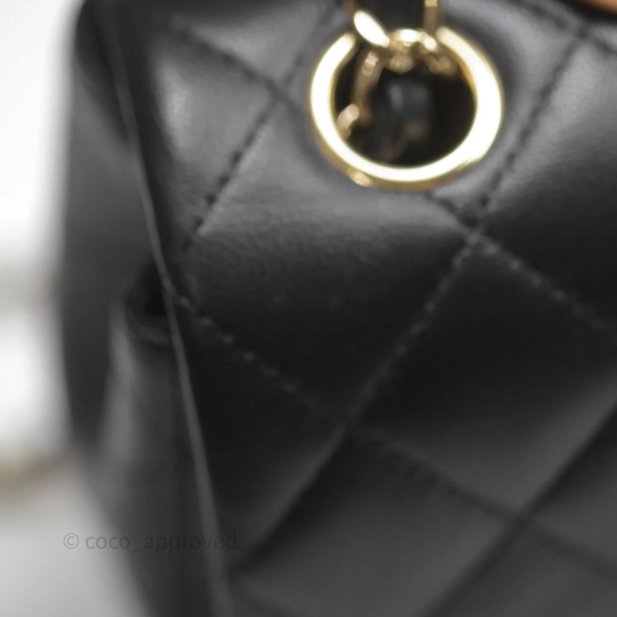 Chanel Mini Rectangular Flap Quilted Black White Lambskin Gold Hardware