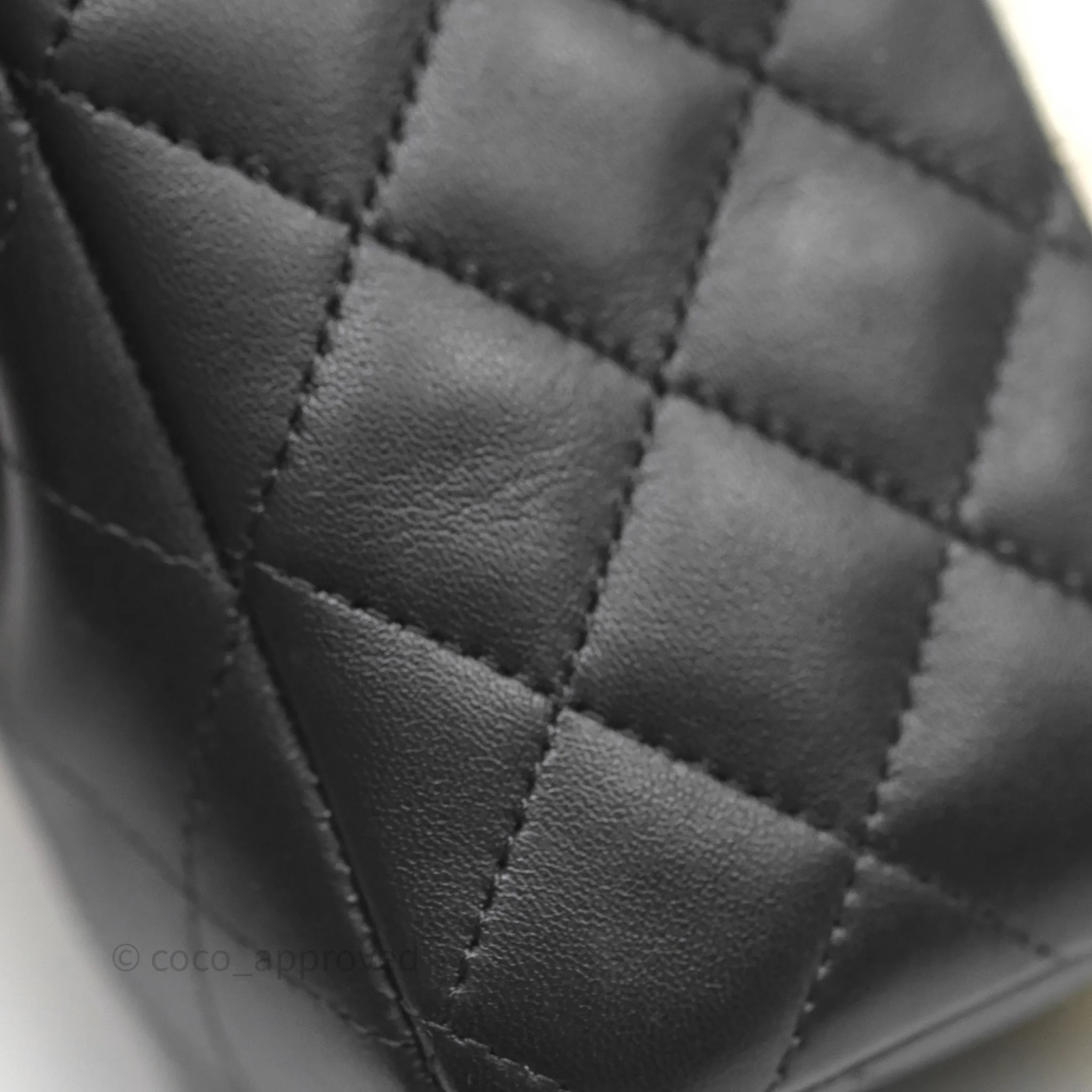 Chanel Mini Rectangular Flap Quilted Black White Lambskin Gold Hardware