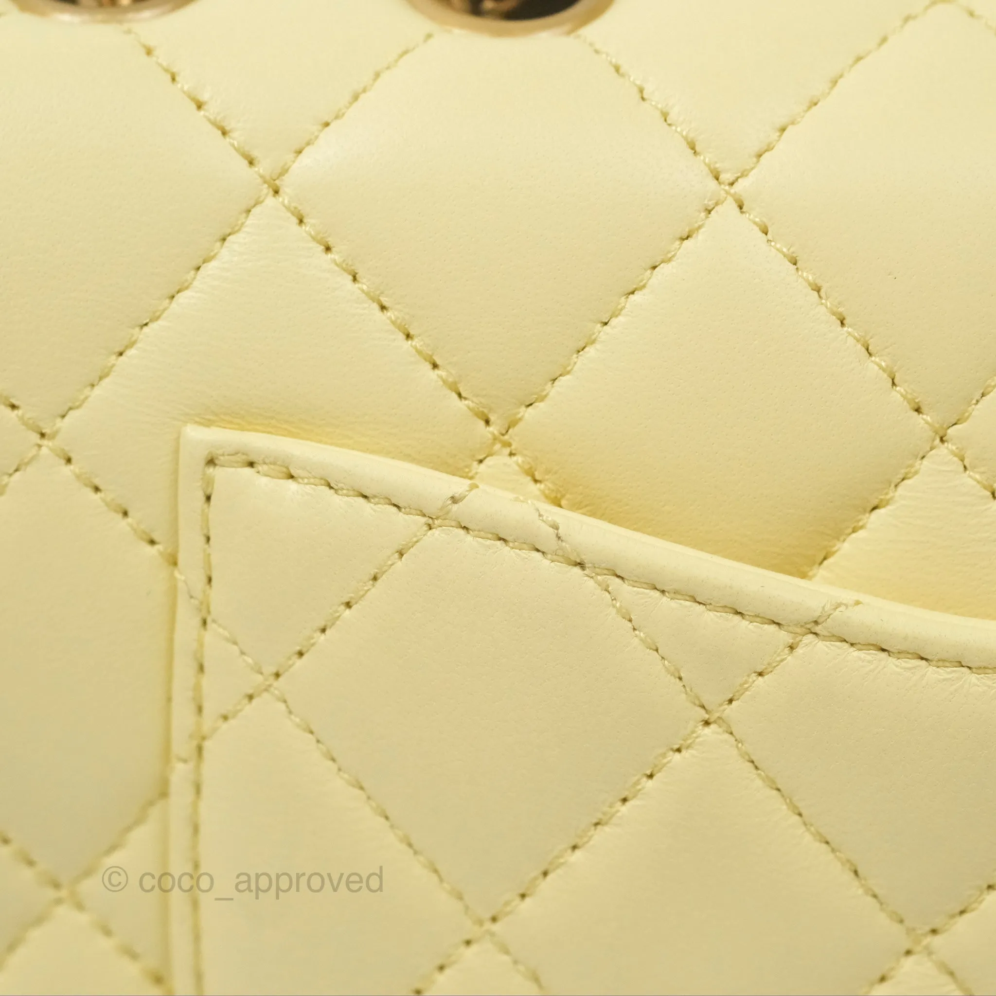 Chanel Mini Rectangular Flap with Camellia Adjustable Chain Yellow Lambskin Aged Gold Hardware 23S