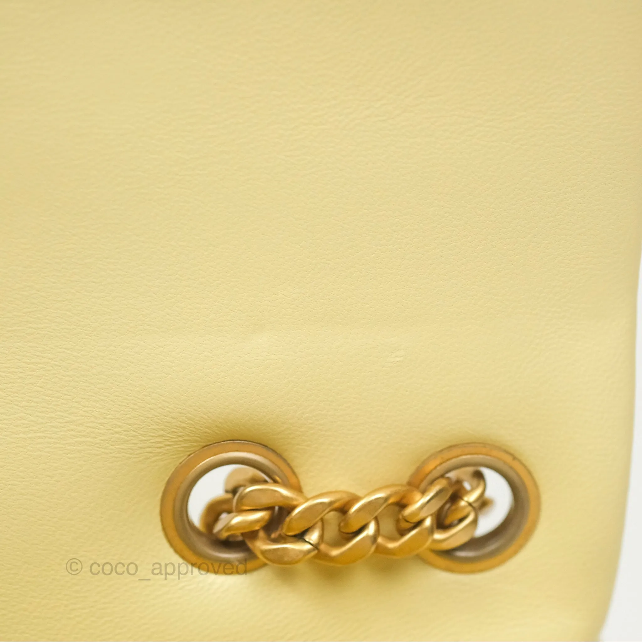 Chanel Mini Rectangular Flap with Camellia Adjustable Chain Yellow Lambskin Aged Gold Hardware 23S