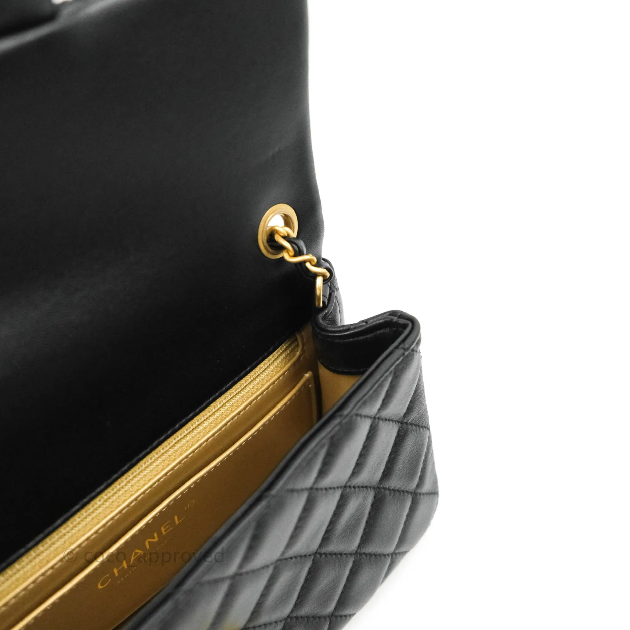 Chanel Mini Rectangular Pearl Crush Quilted Black Lambskin Gold Hardware