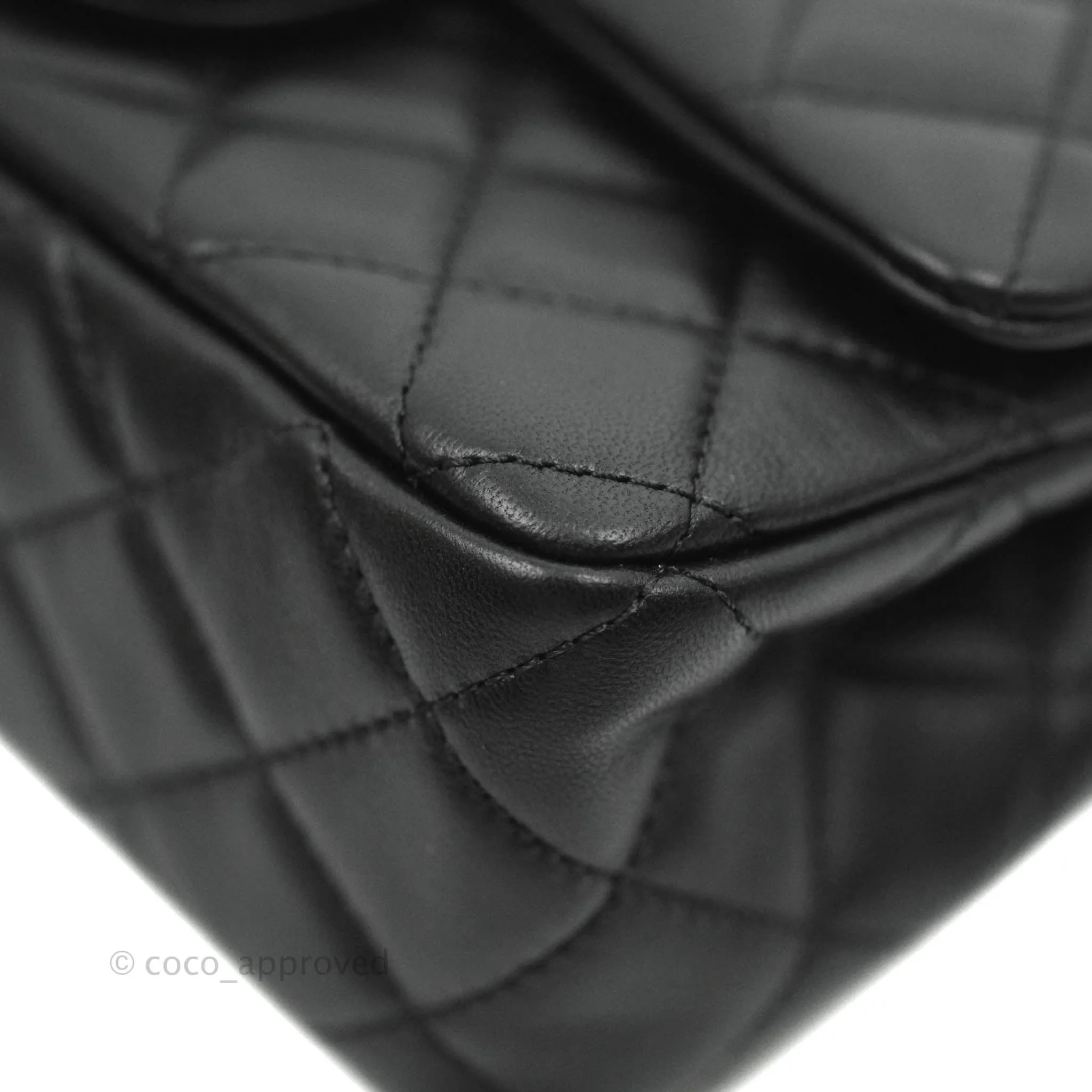 Chanel Mini Rectangular Pearl Crush Quilted Black Lambskin Gold Hardware
