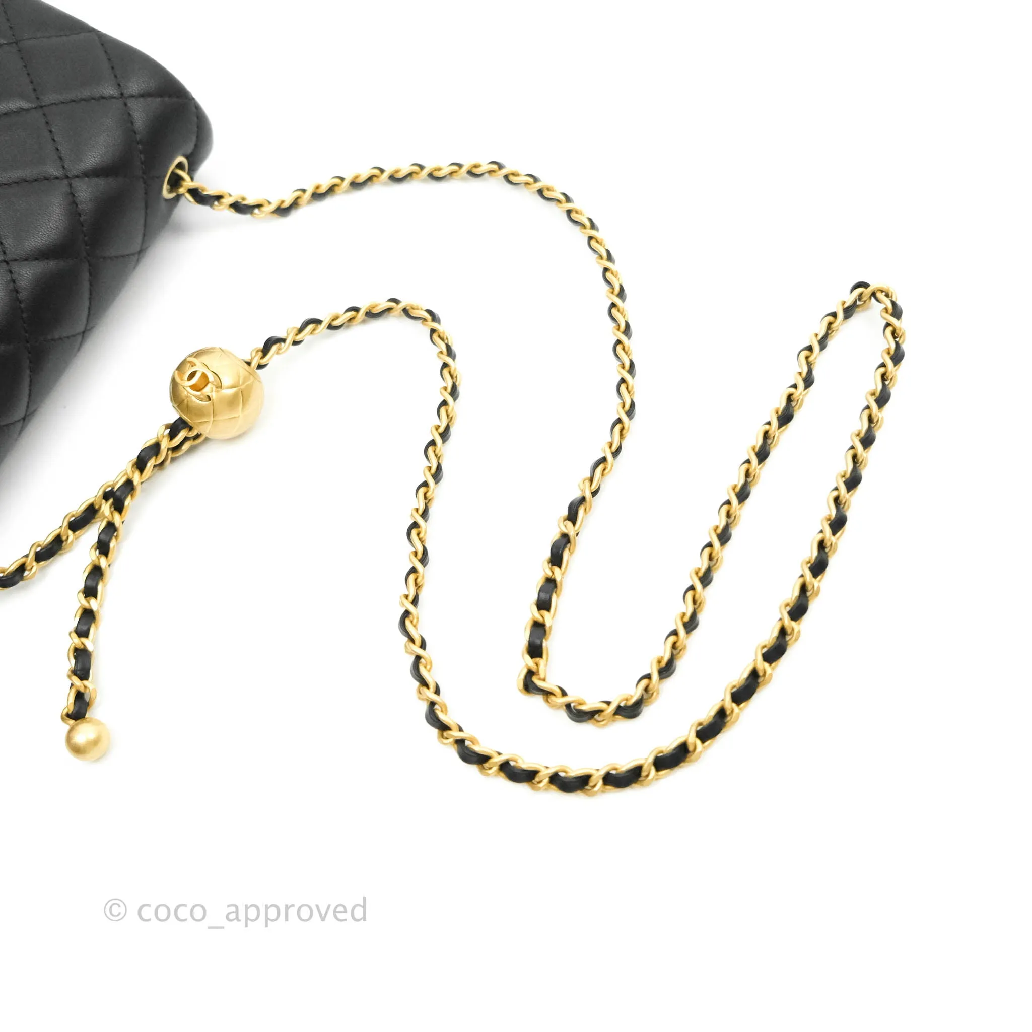 Chanel Mini Rectangular Pearl Crush Quilted Black Lambskin Gold Hardware