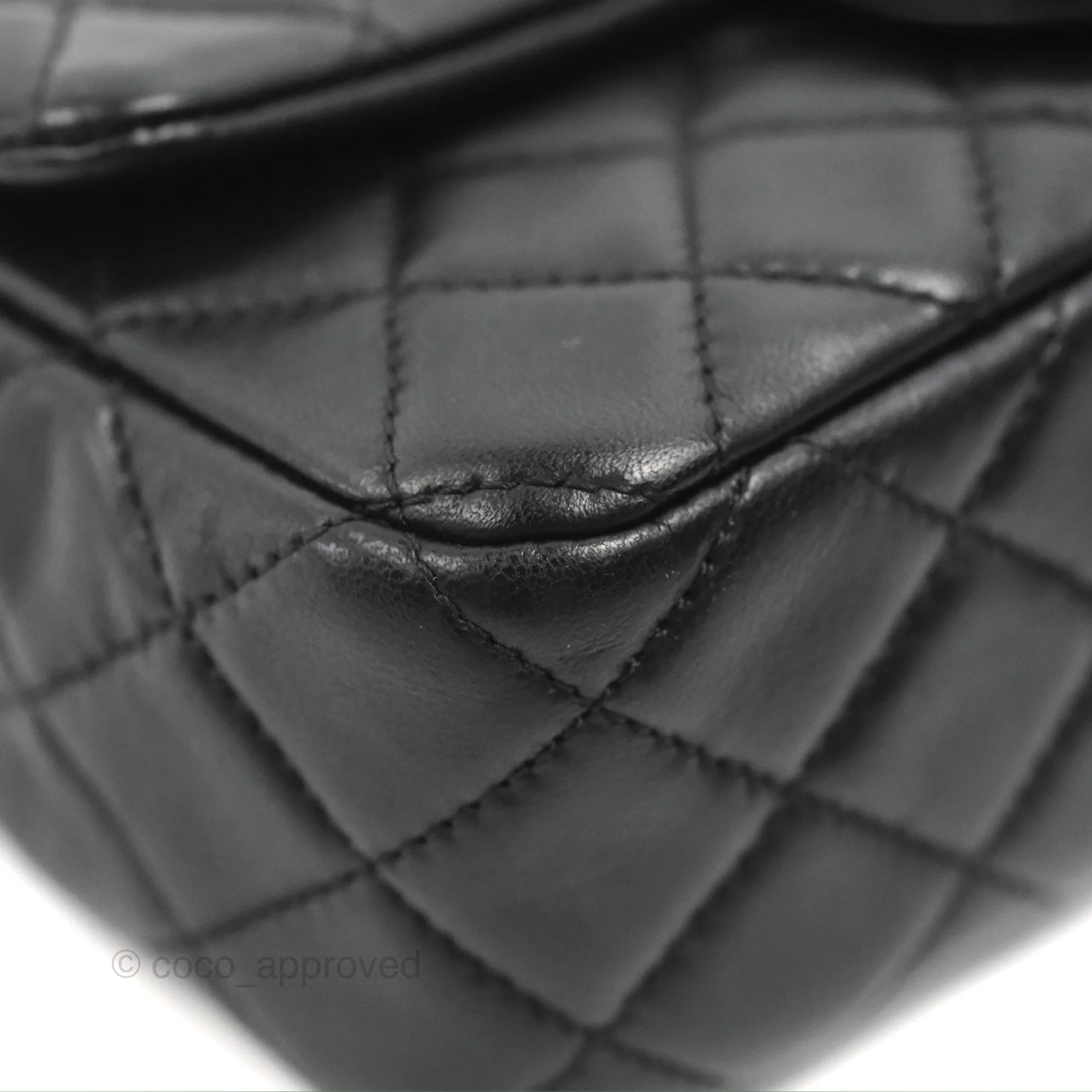 Chanel Mini Rectangular Pearl Crush Quilted Black Lambskin Gold Hardware